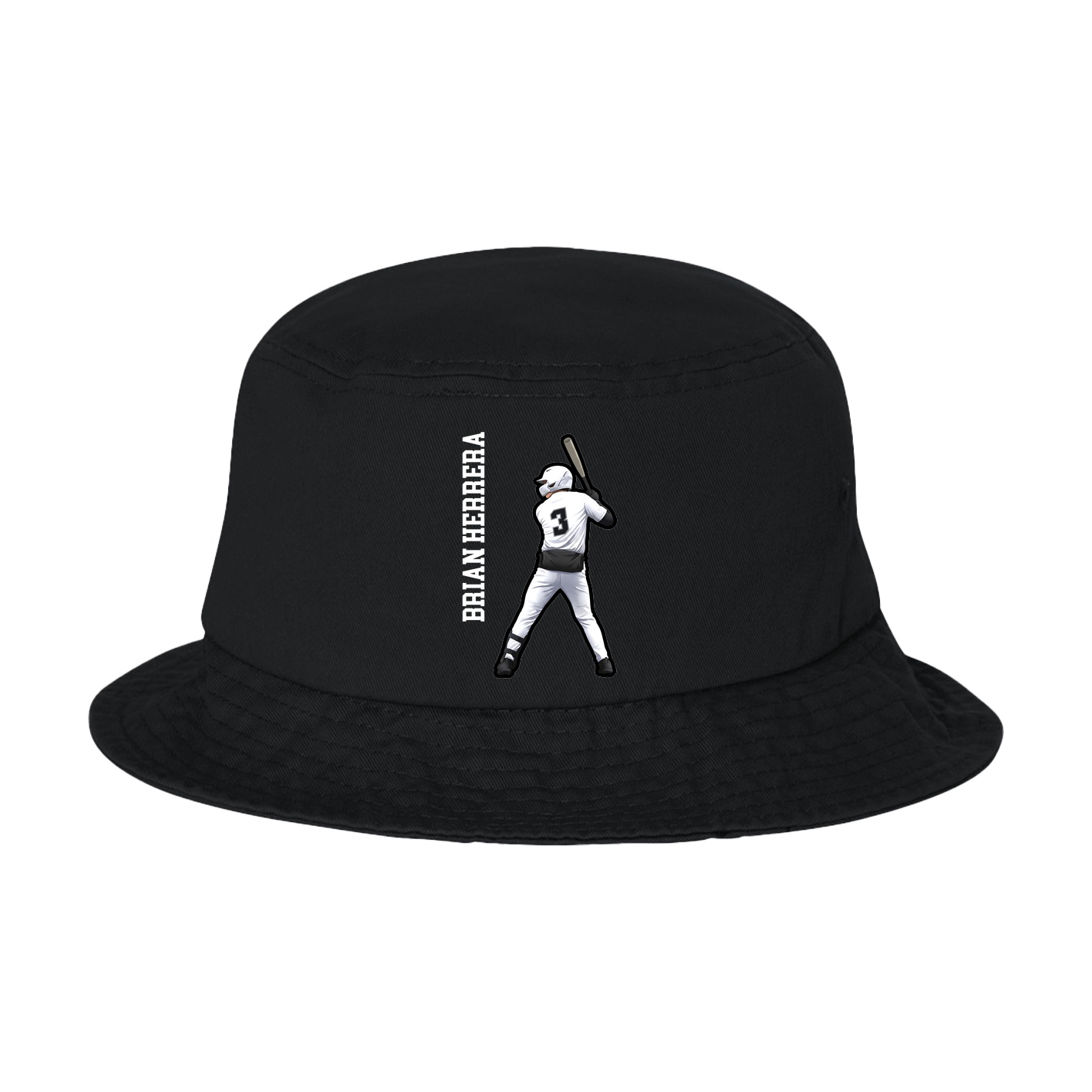 Bucket Cap — Name Vertical in Black