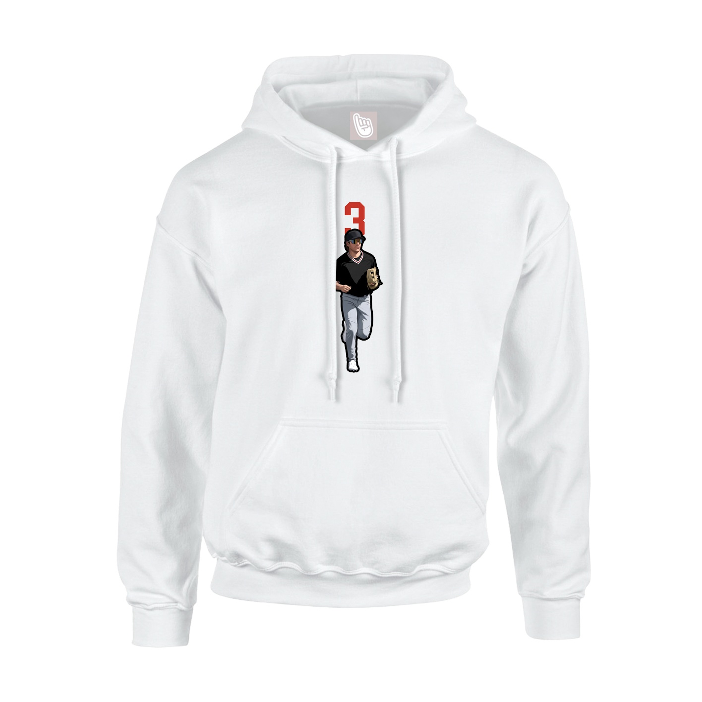Youth Hoodie — Number Top in White