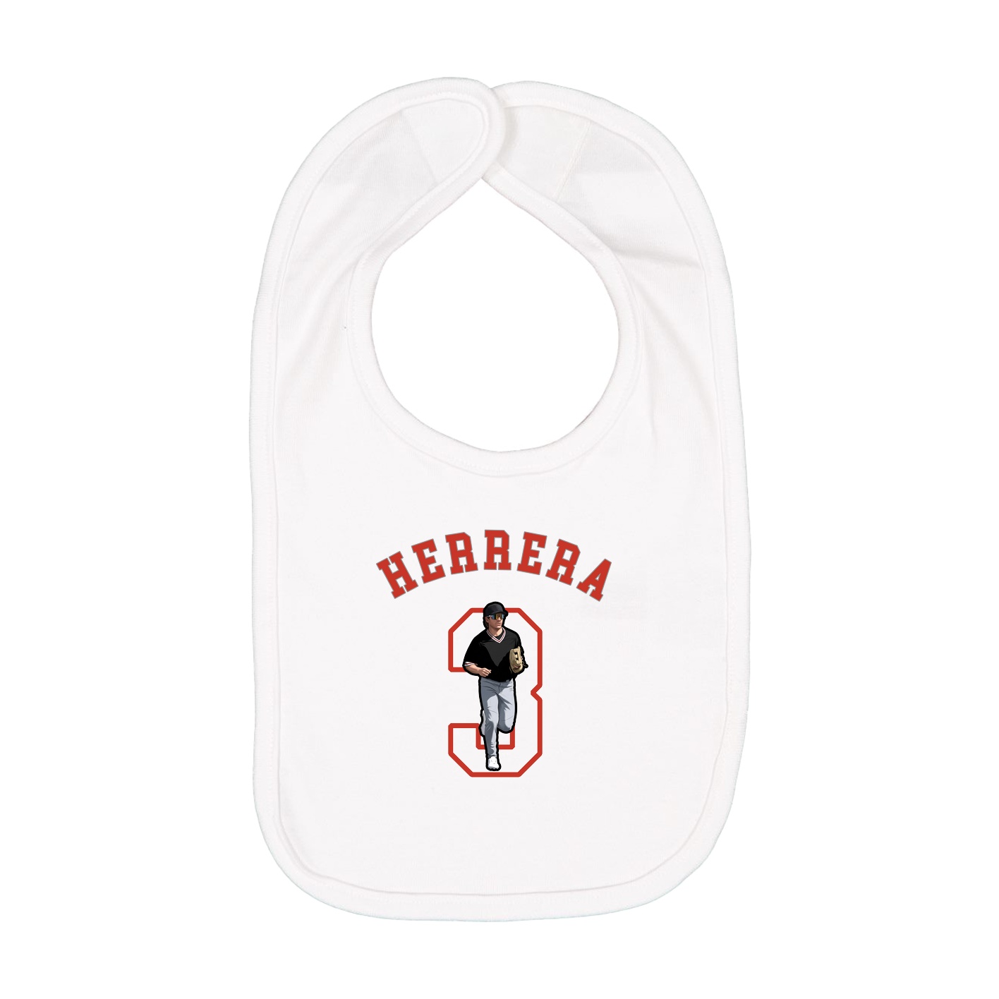Infant Bib — Shirsey Arch in White