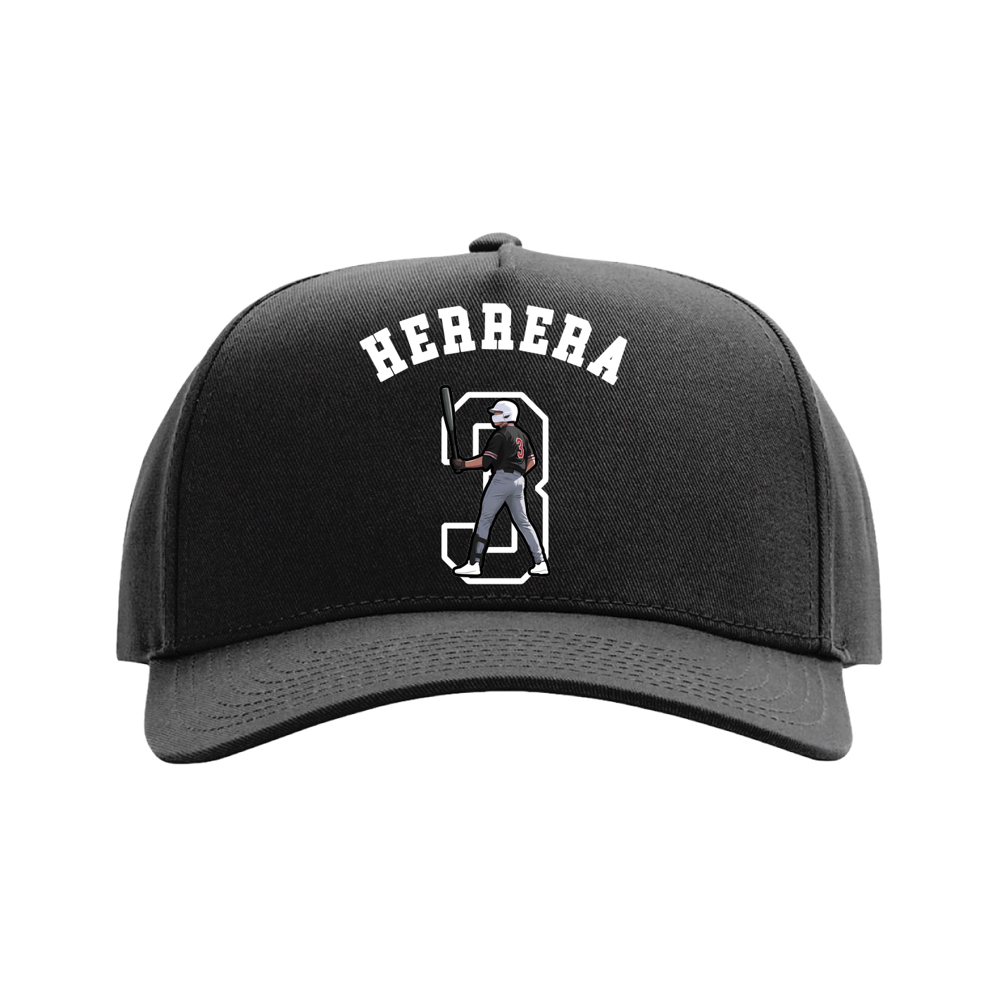 Full Fabric Five-Panel Champ Cap — Shirsey Arch in Black