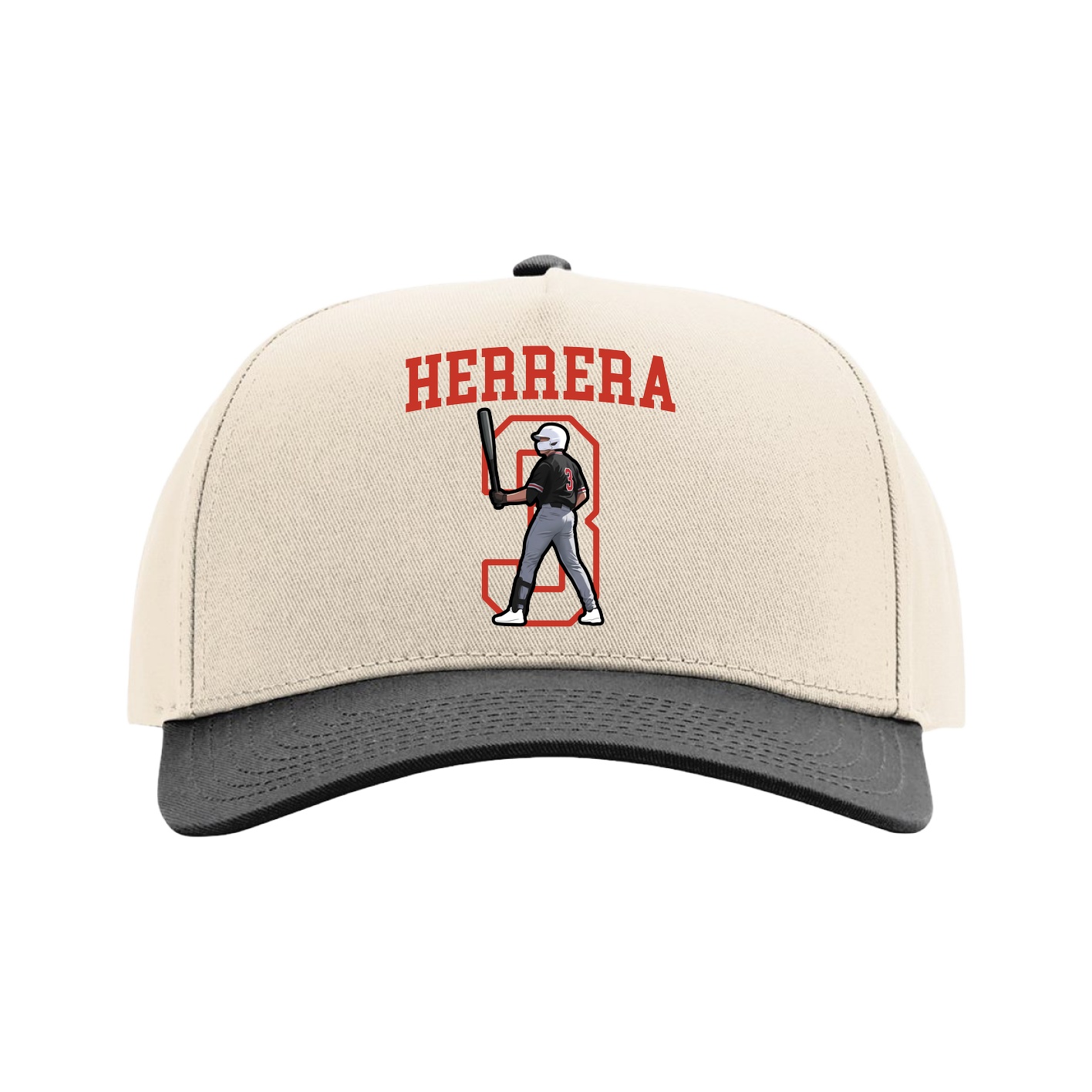 Full Fabric Five-Panel Champ Cap — Shirsey in Cream/Black