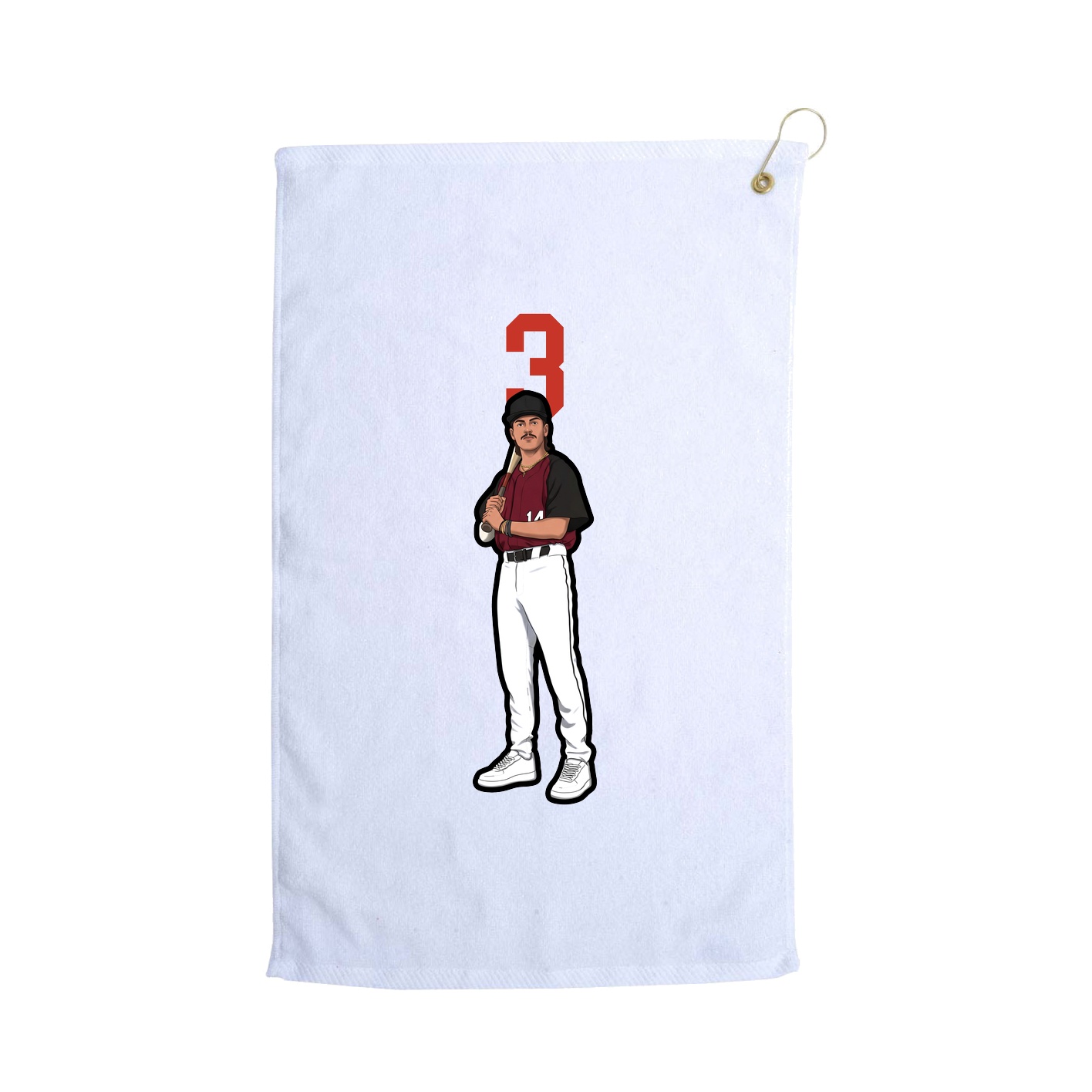 Golf Towel — Number Top in White