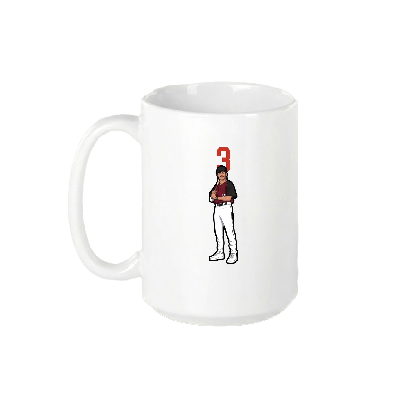 15oz Coffee Mug — Number Top in White