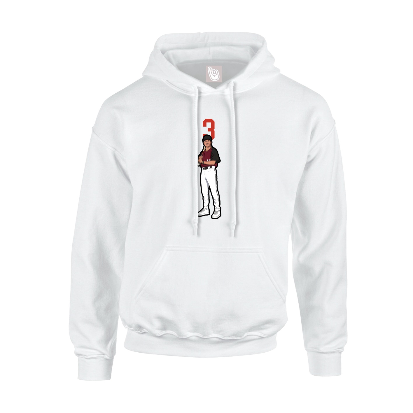 Youth Hoodie — Number Top in White