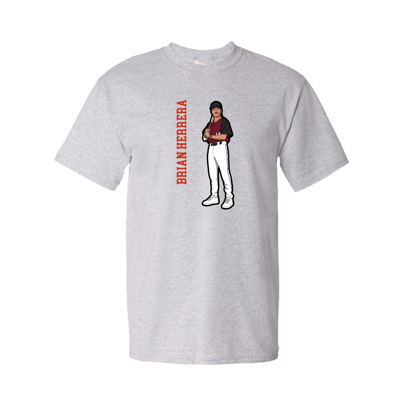 Tee — Name Vertical in Grey