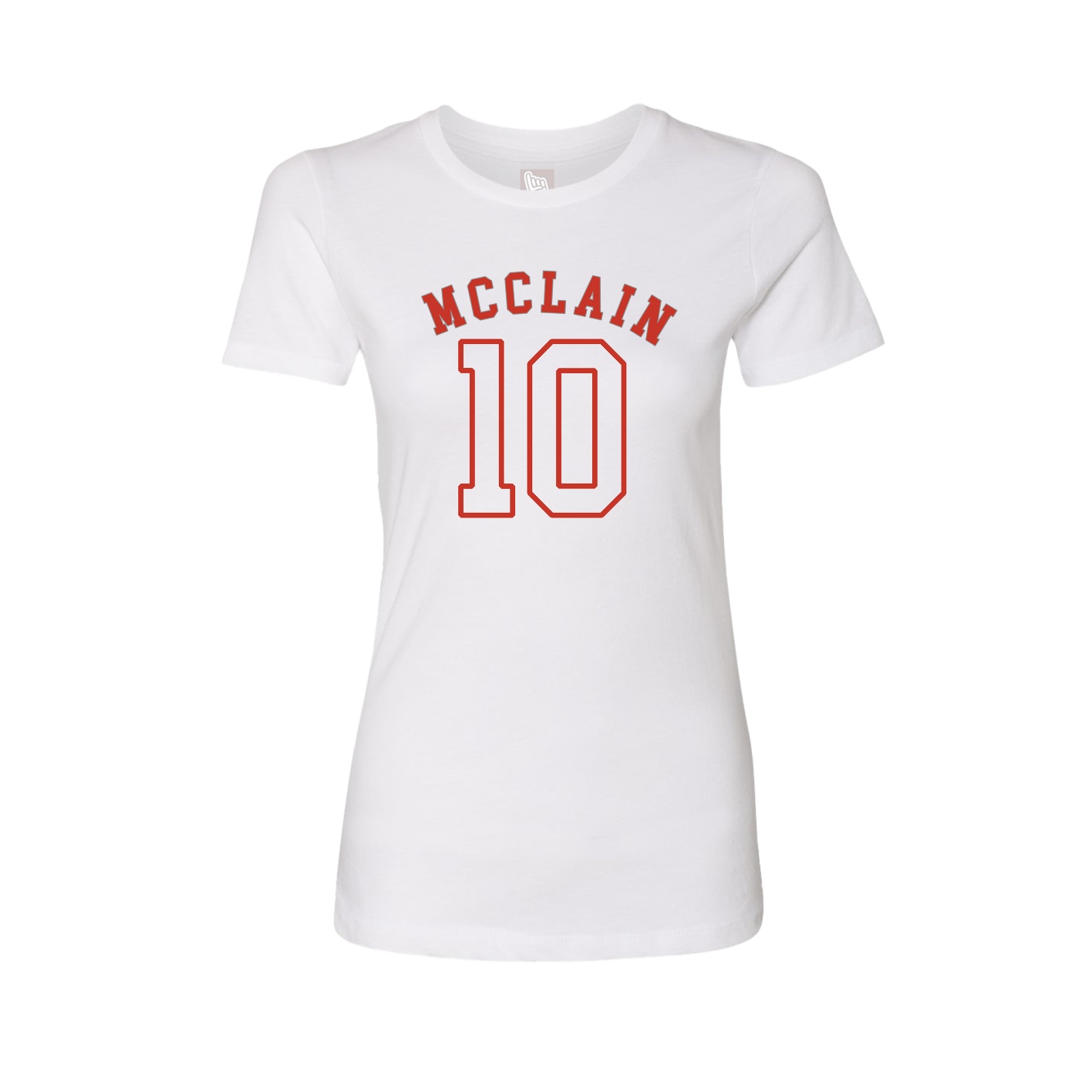 Fitted Women's Tee — Shirsey Arch in White