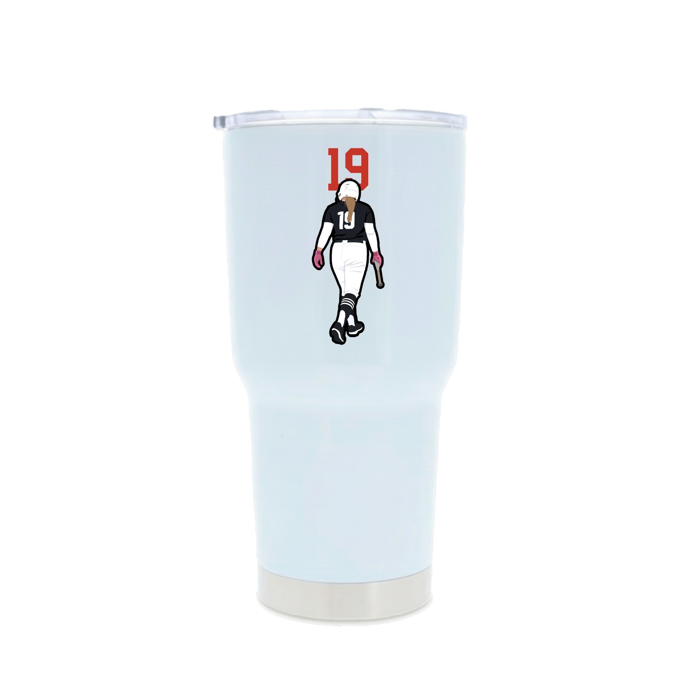 30oz Stainless Steel Tumbler — Number Top in White