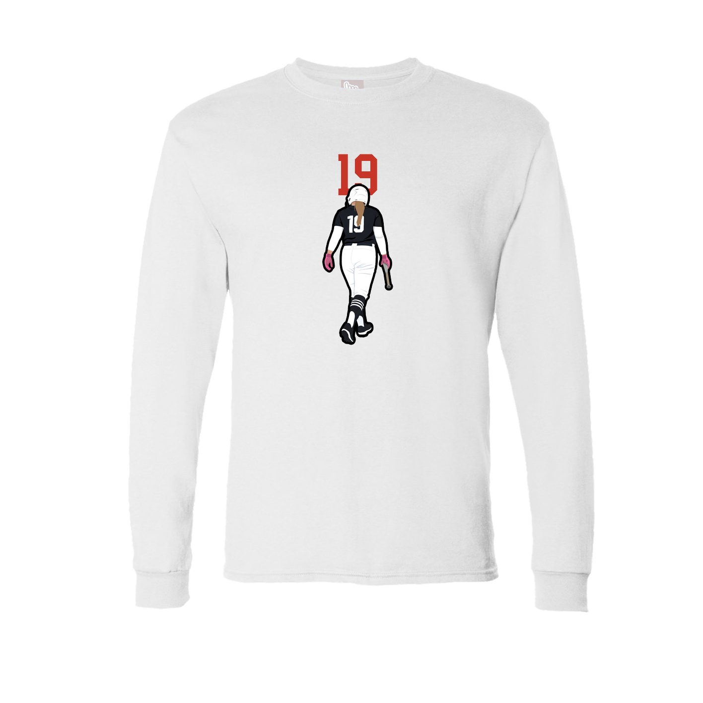 Long Sleeve Tee — Number Top in White