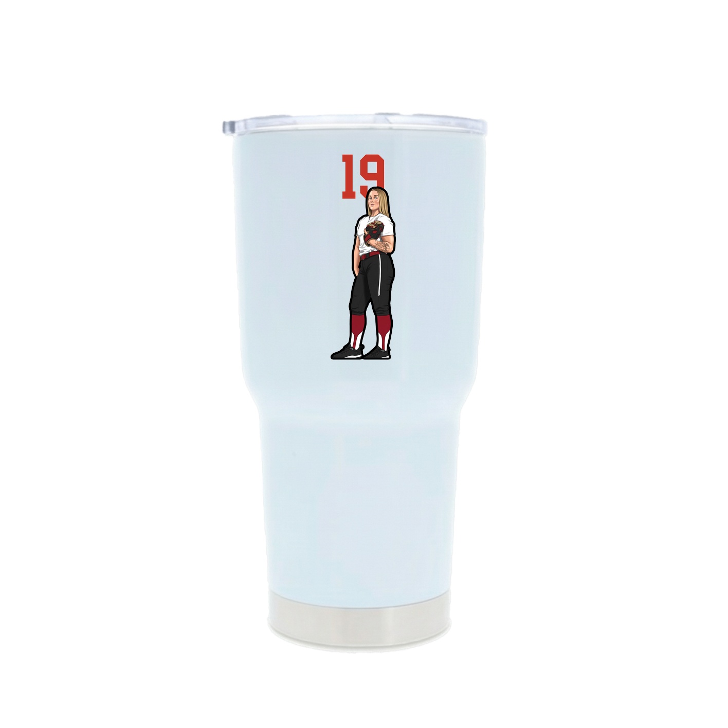 30oz Stainless Steel Tumbler — Number Top in White