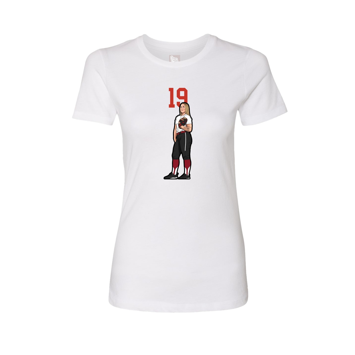 Fitted Women's Tee — Number Top in White