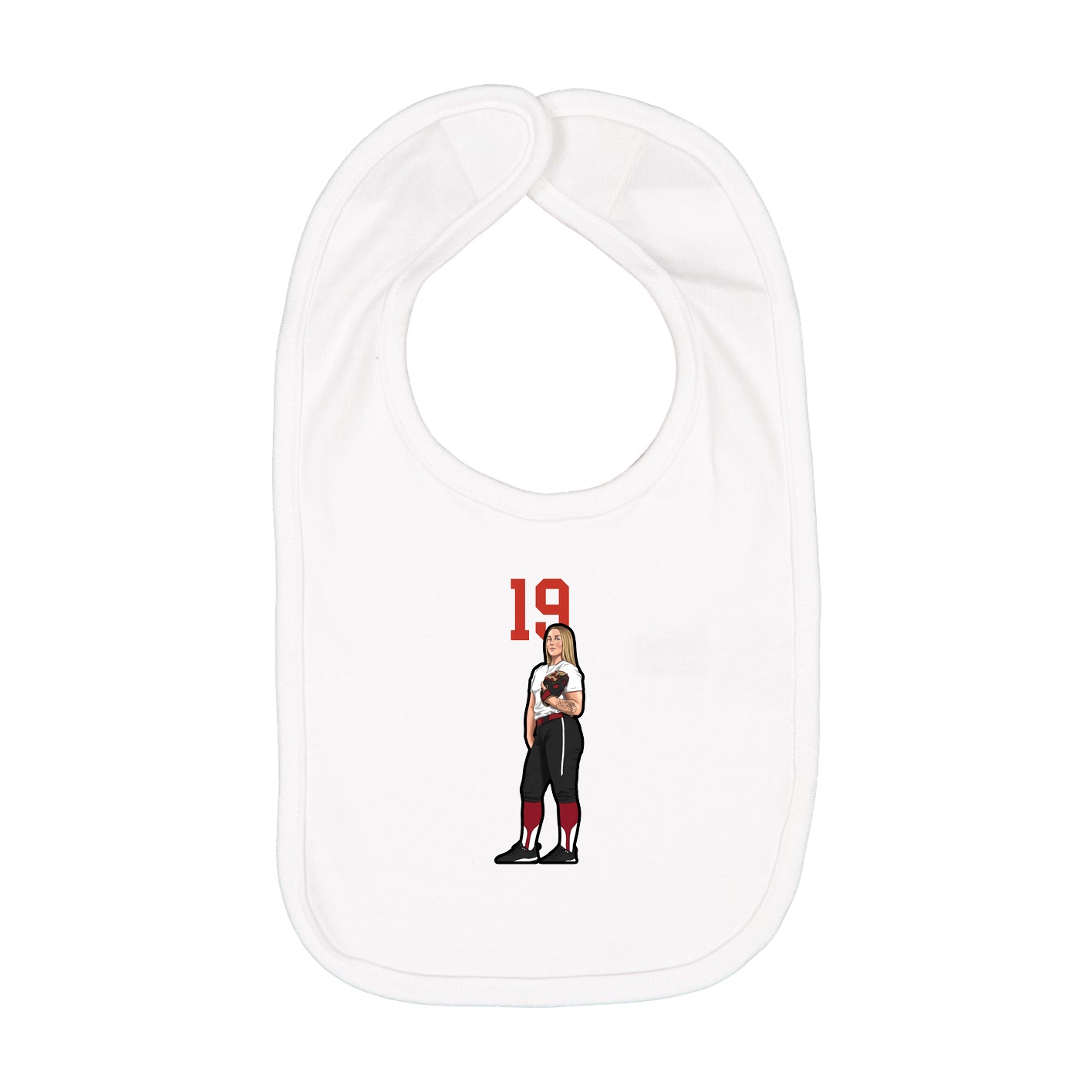 Infant Bib — Number Top in White