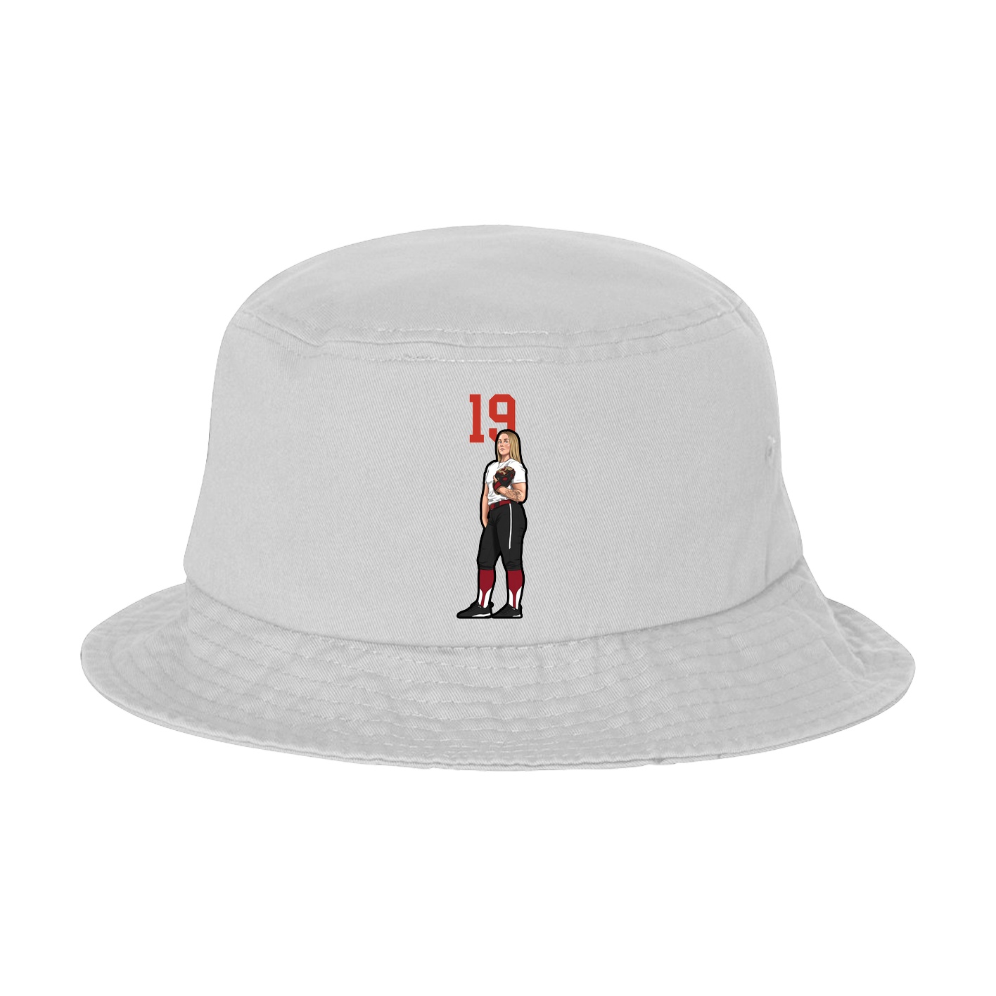 Bucket Cap — Number Top in White