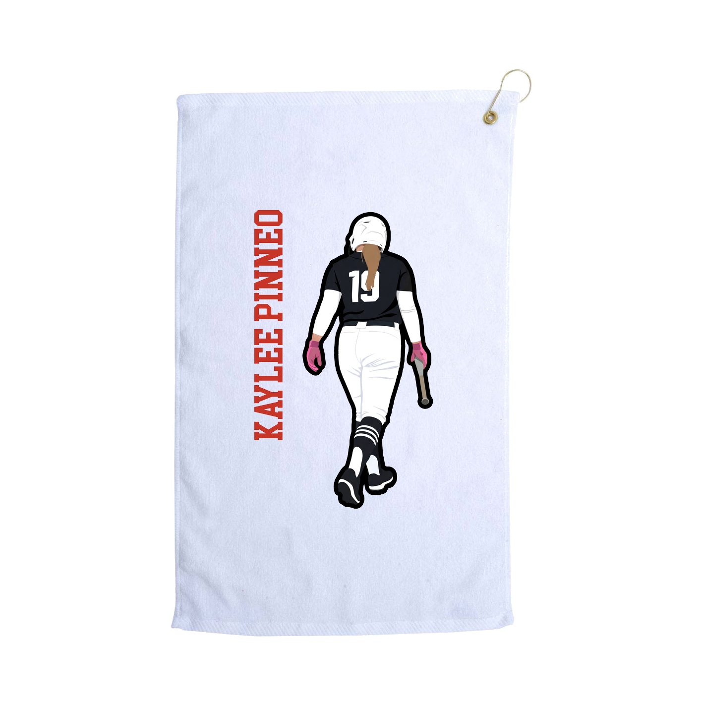 Golf Towel — Name Vertical in White