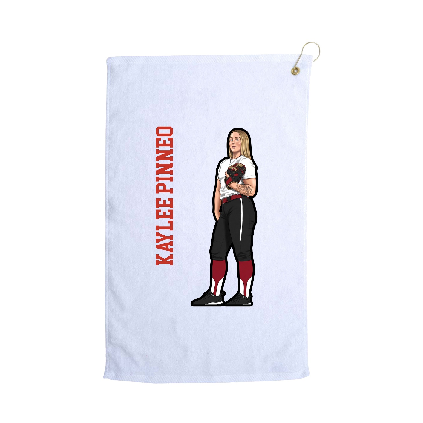 Golf Towel — Name Vertical in White