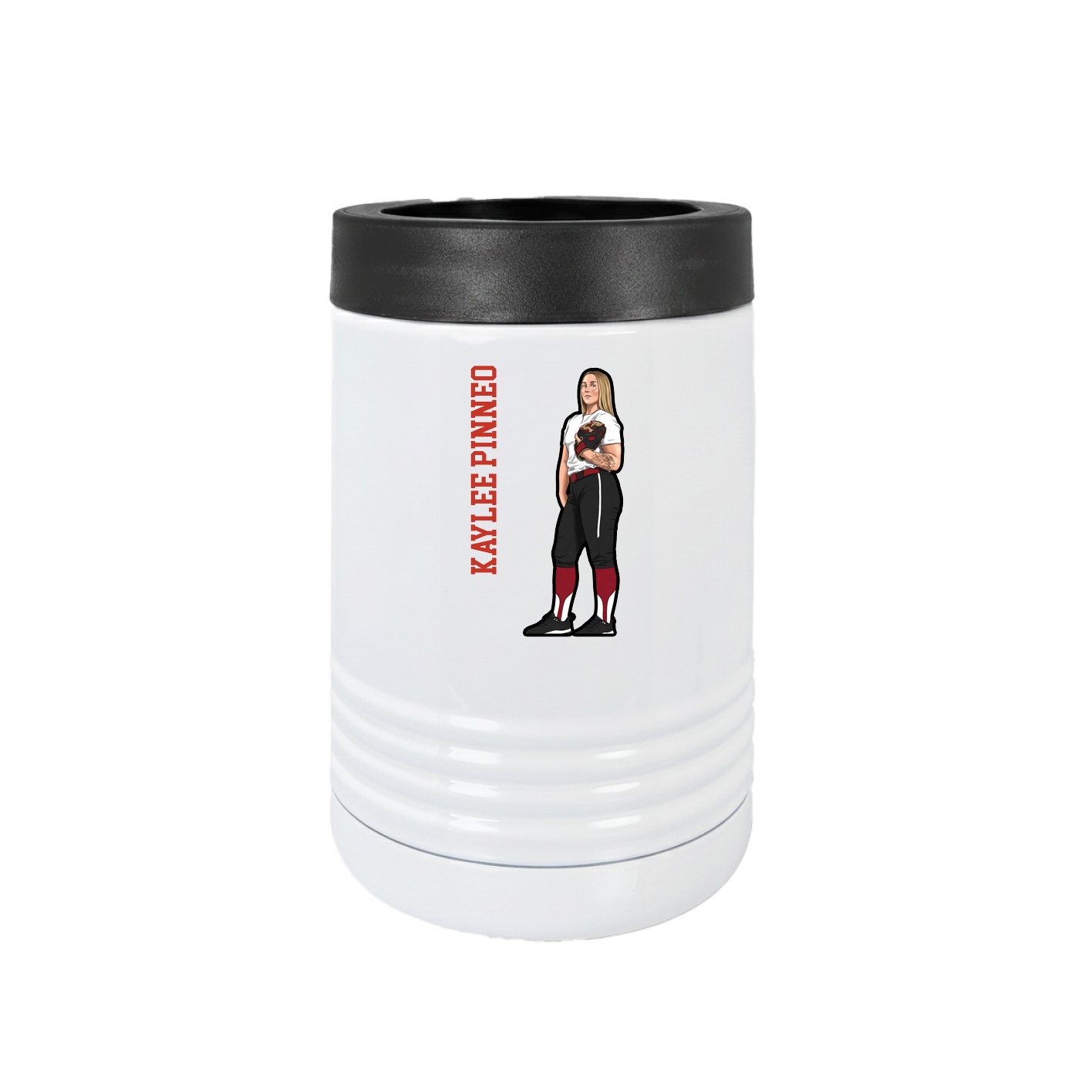 Beverage Holder — Name Vertical in White