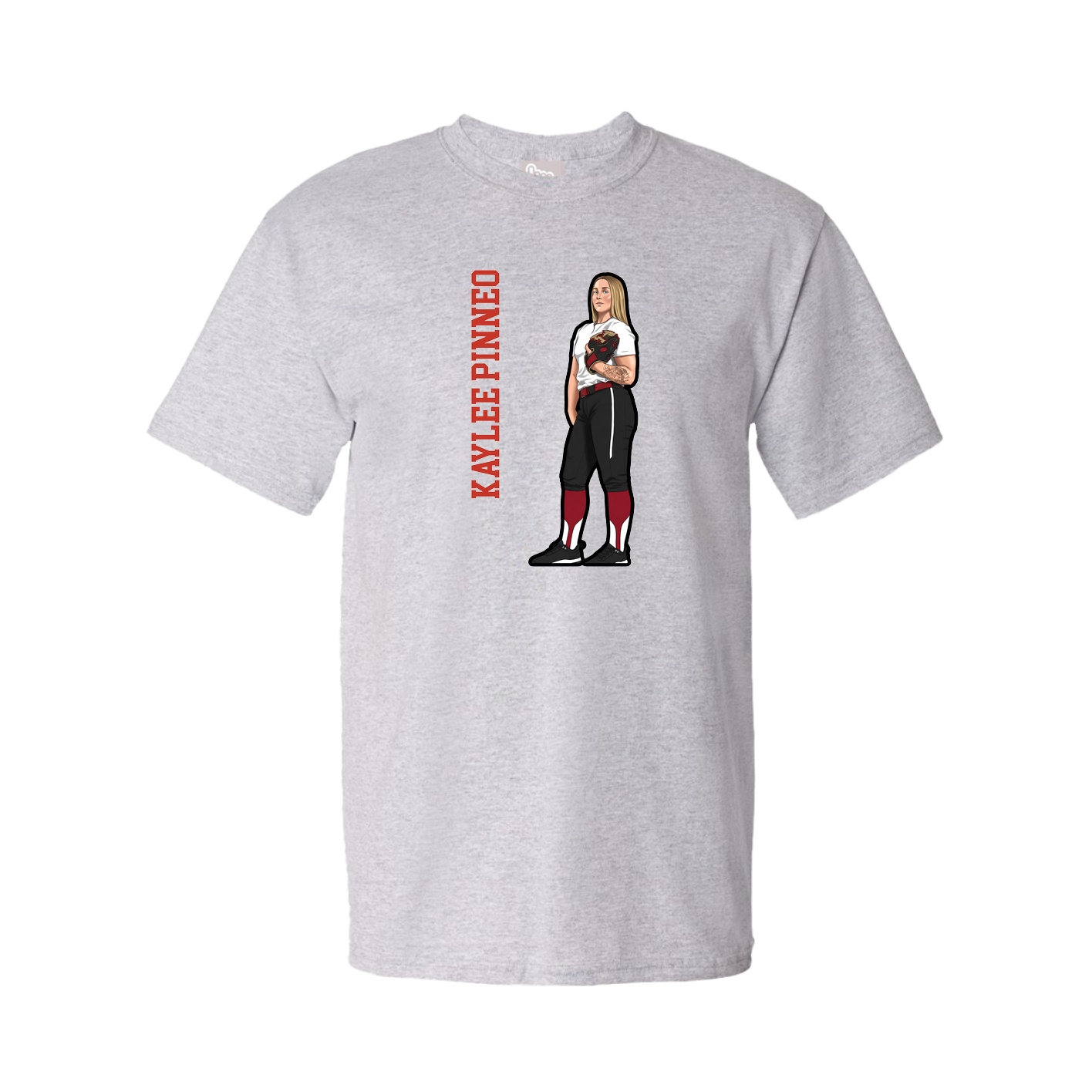 Youth Tee — Name Vertical in Grey