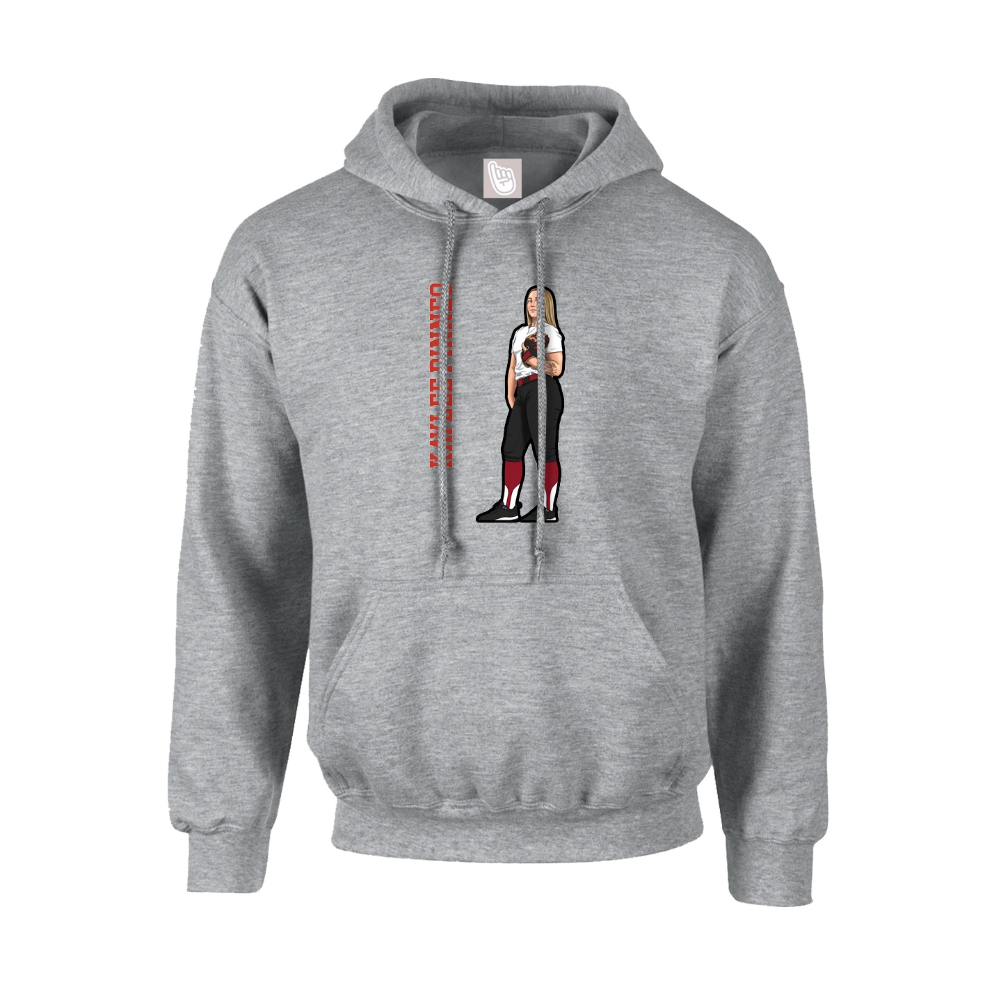 Youth Hoodie — Name Vertical in Grey