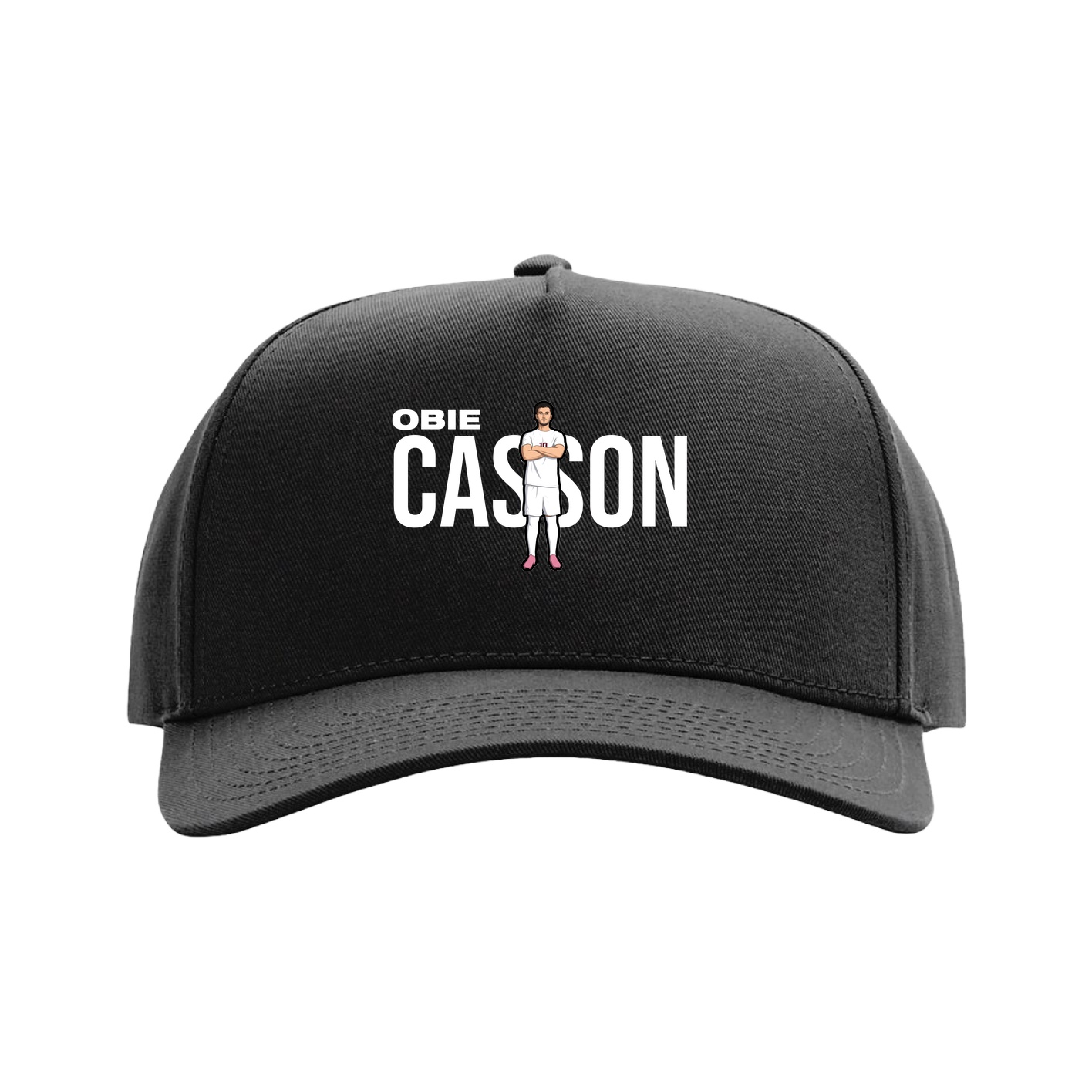 Full Fabric Five-Panel Champ Cap — Player Name in Black