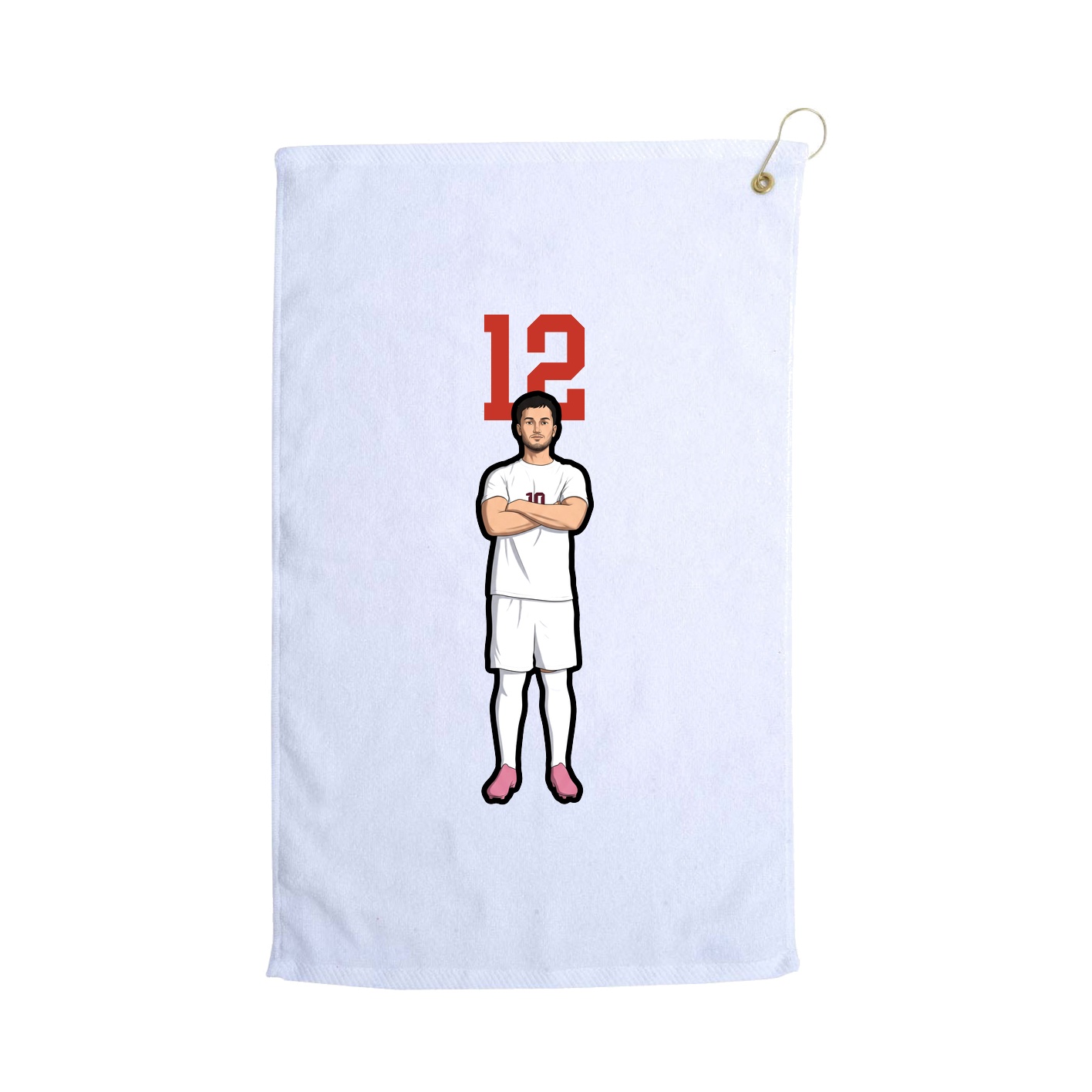 Golf Towel — Number Top in White
