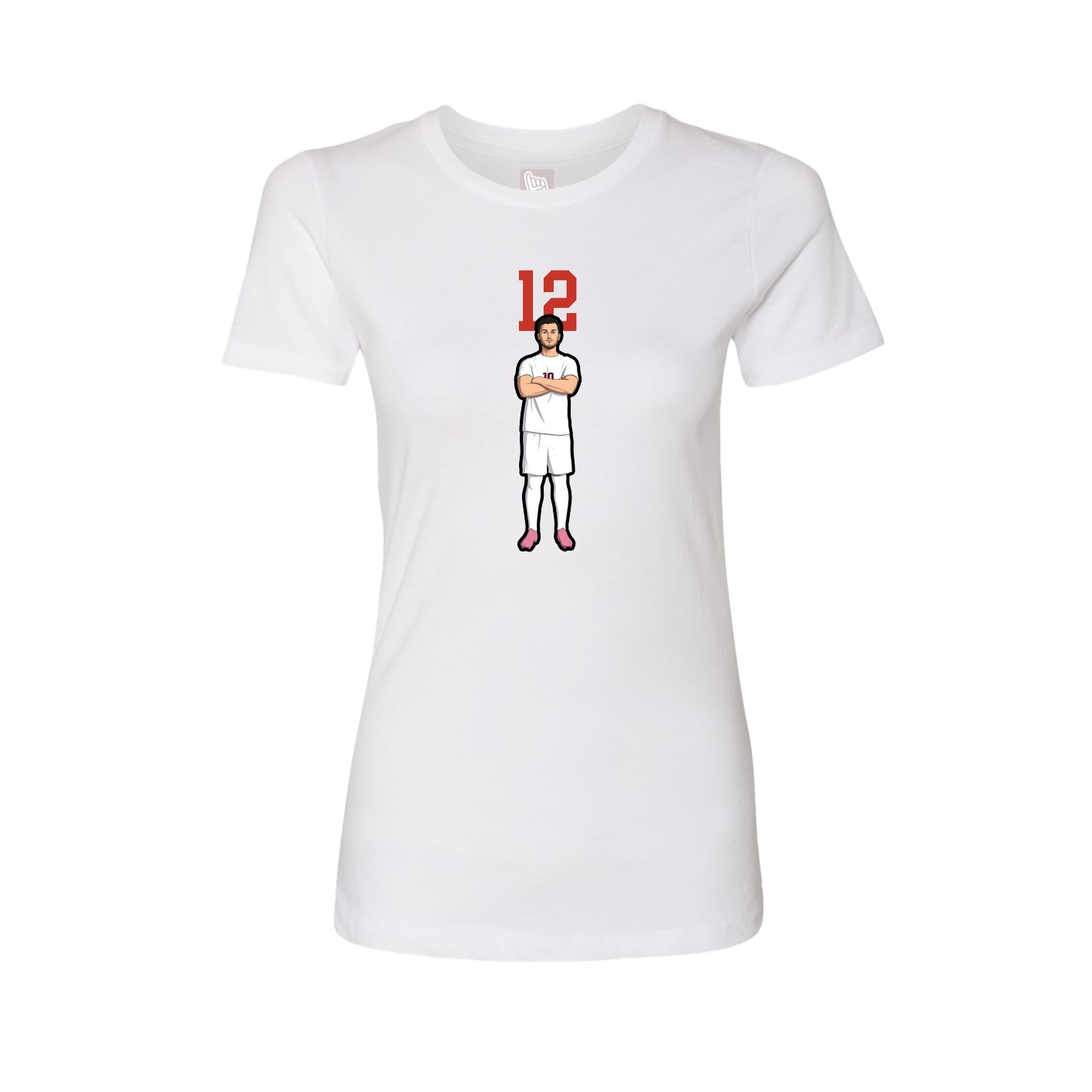 Fitted Women's Tee — Number Top in White