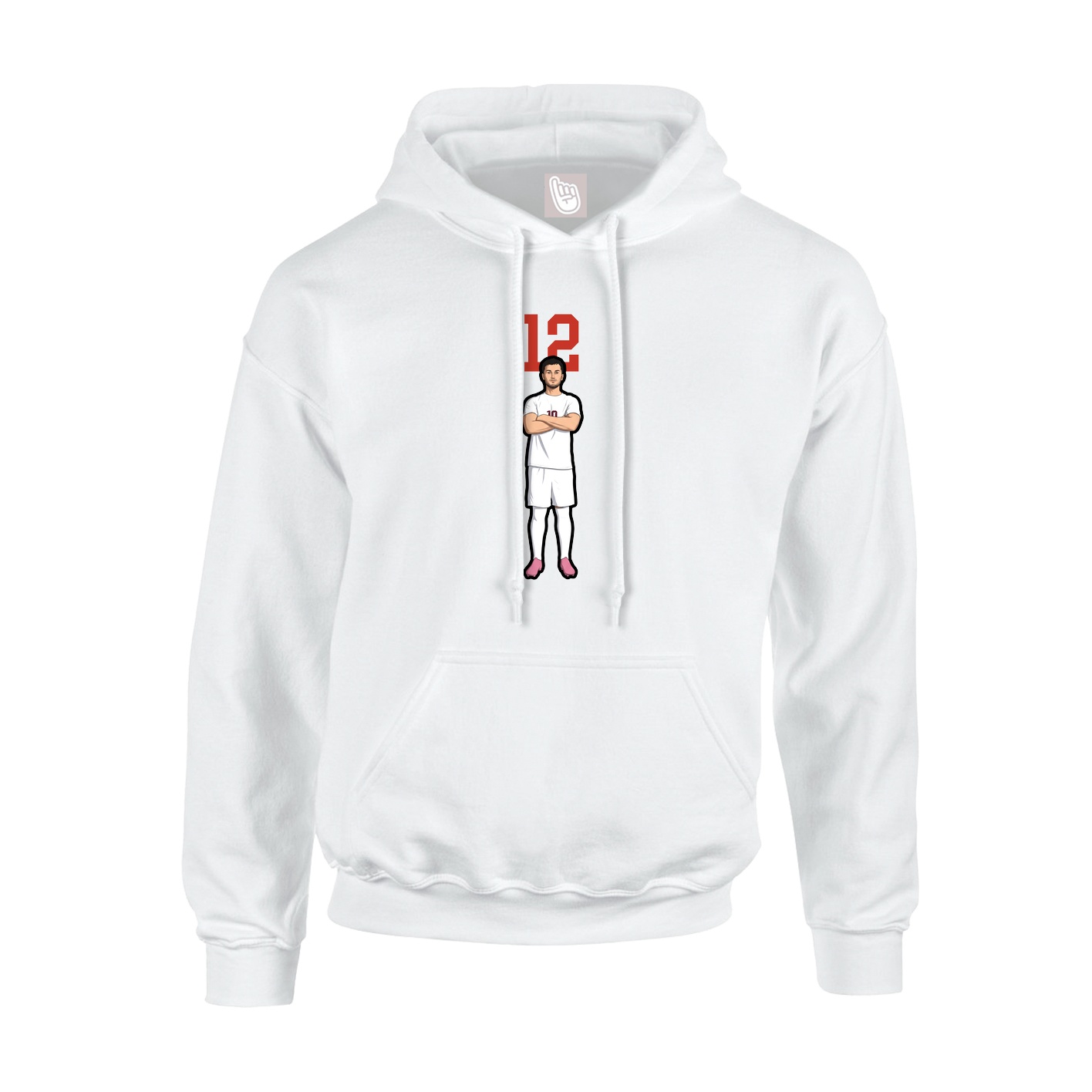 Hoodie — Number Top in White