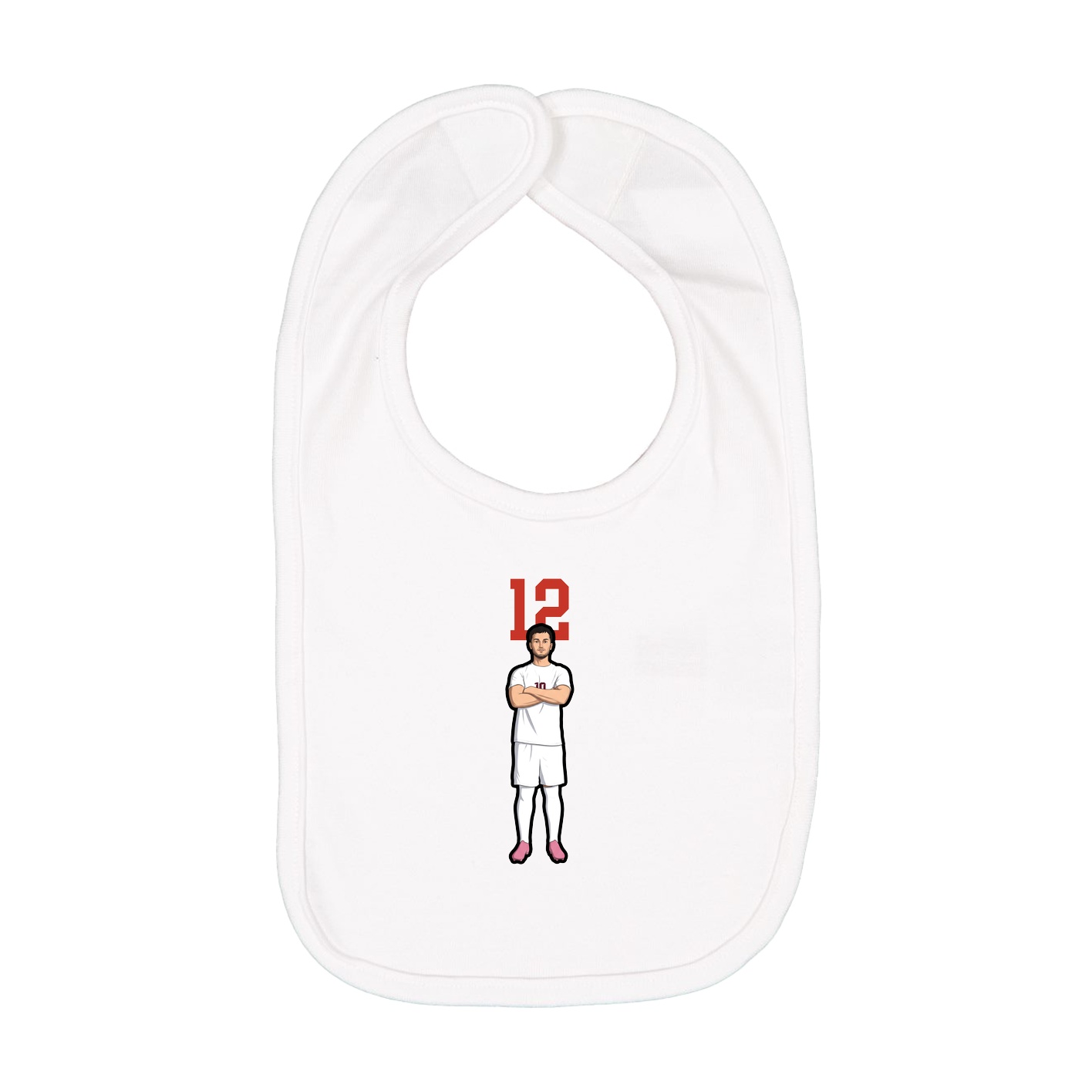 Infant Bib — Number Top in White