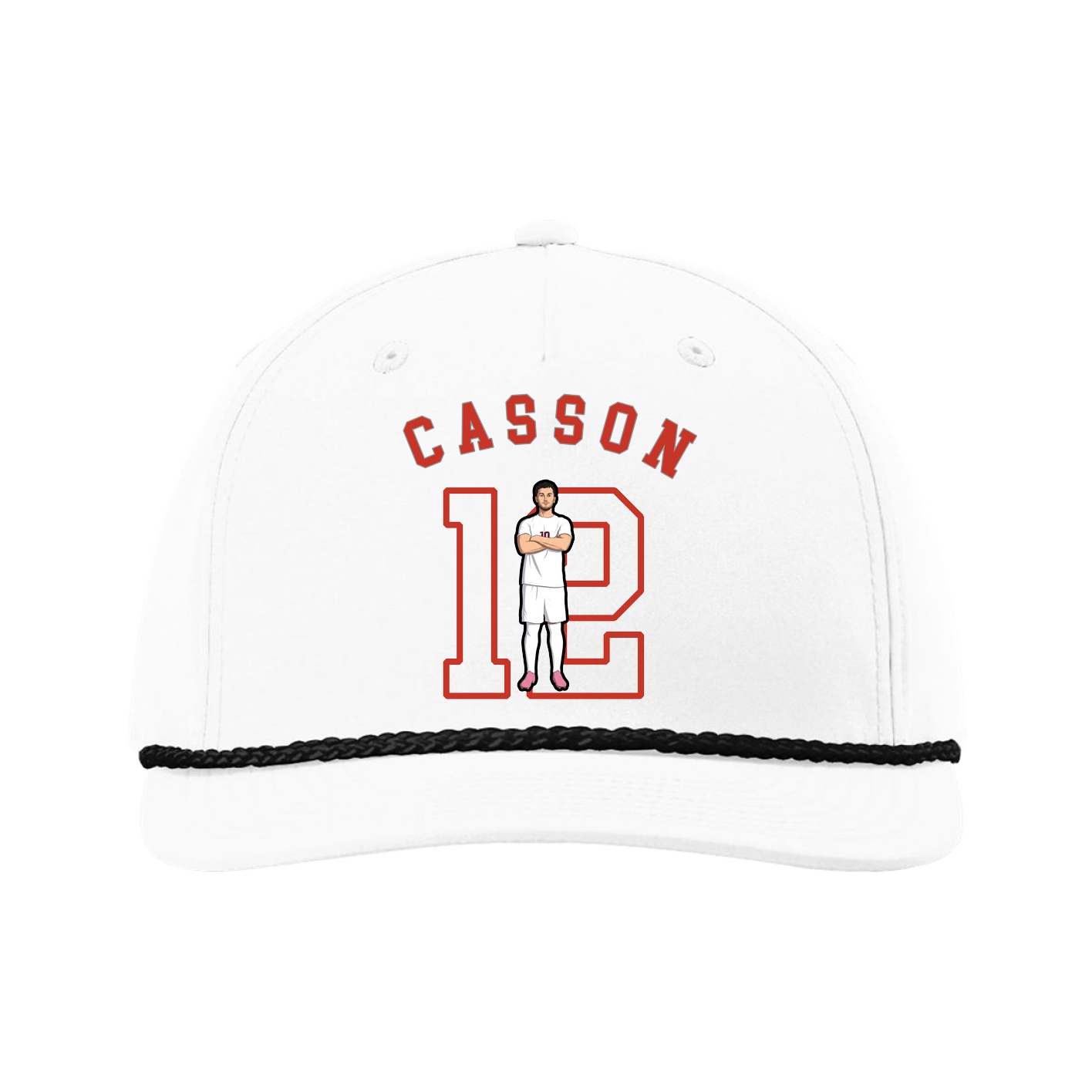 Five-Panel Classic Rope Cap — Shirsey Arch in White