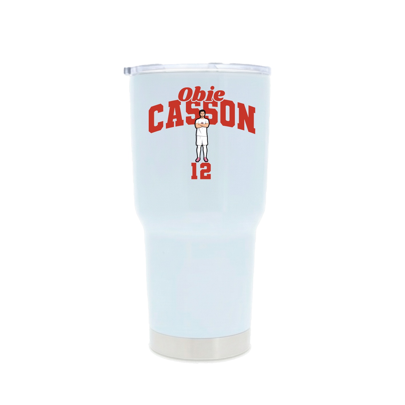 30oz Stainless Steel Tumbler — Signature Arch in White