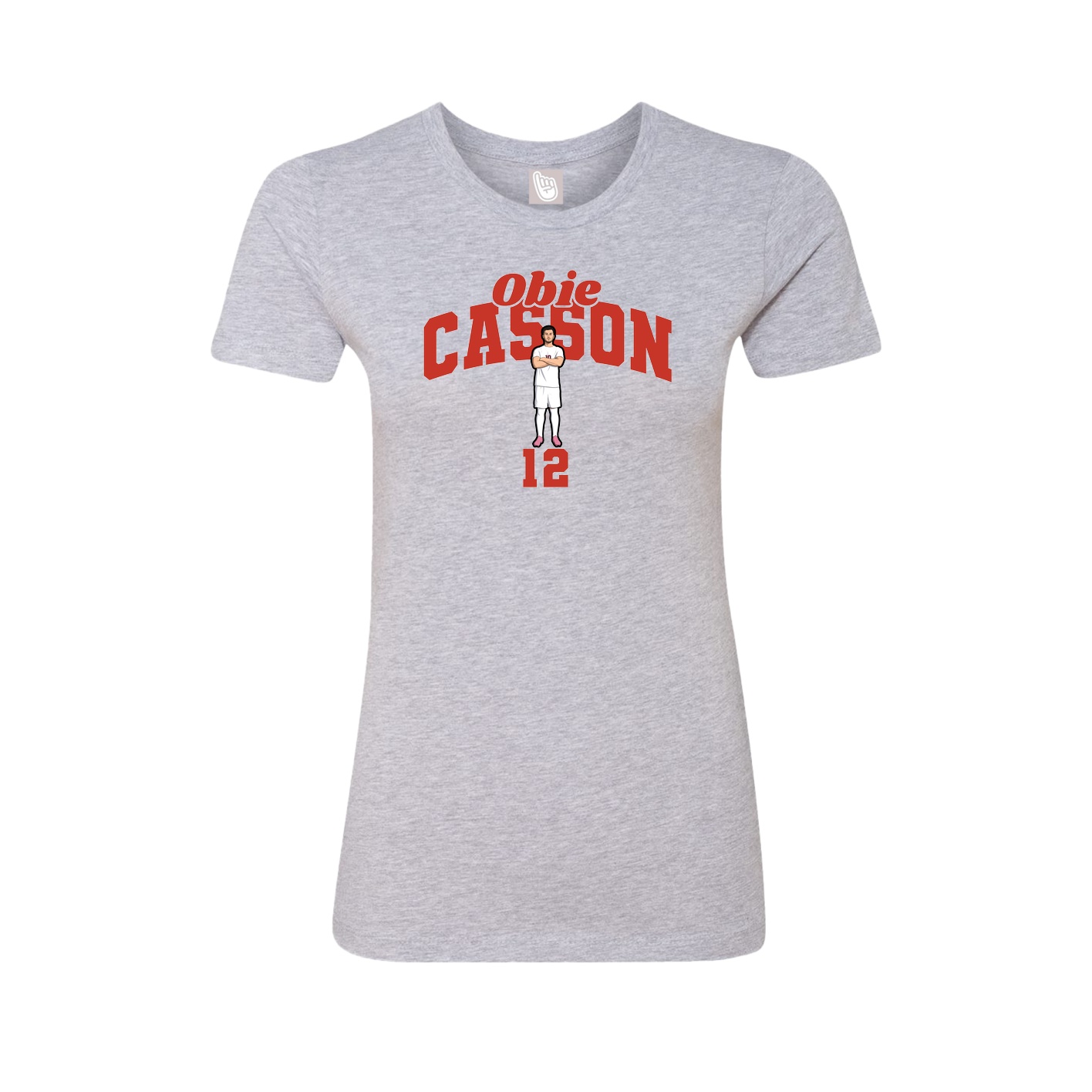 Fitted Women's Tee — Signature Arch in Grey