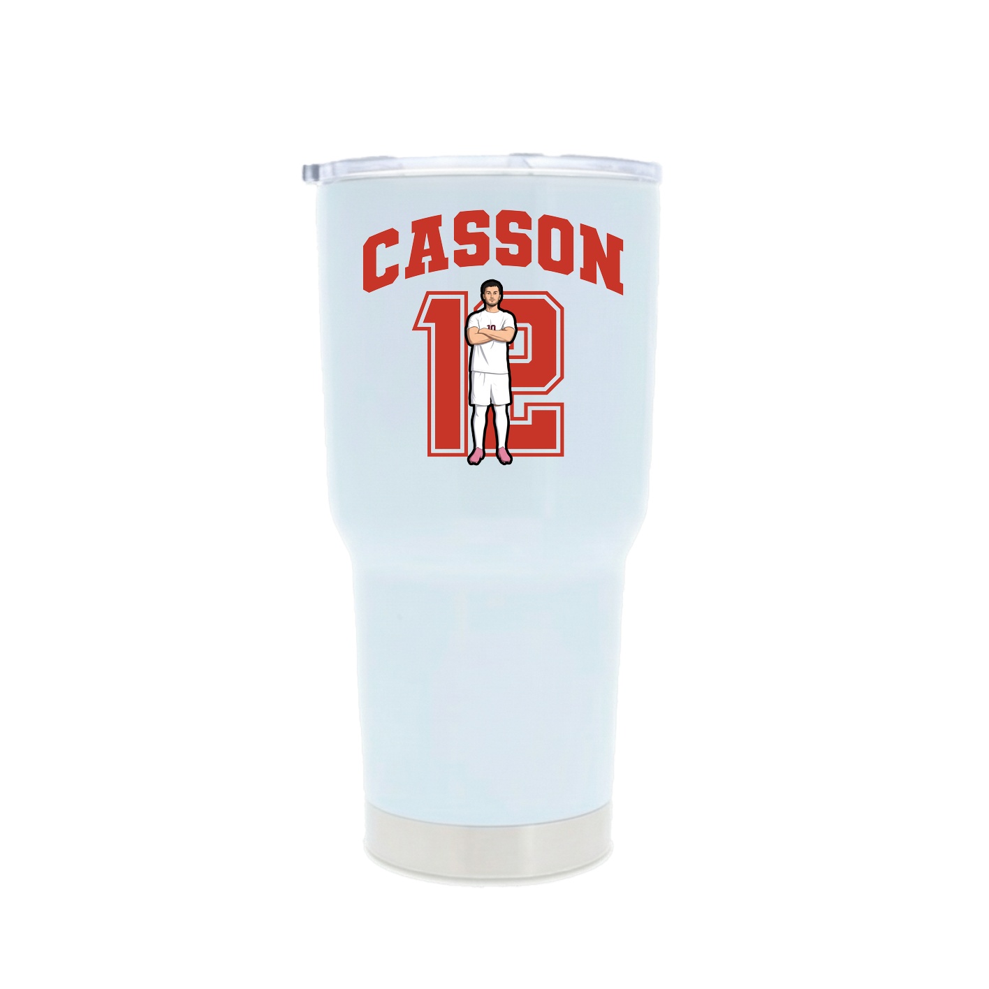 30oz Stainless Steel Tumbler — Number in White