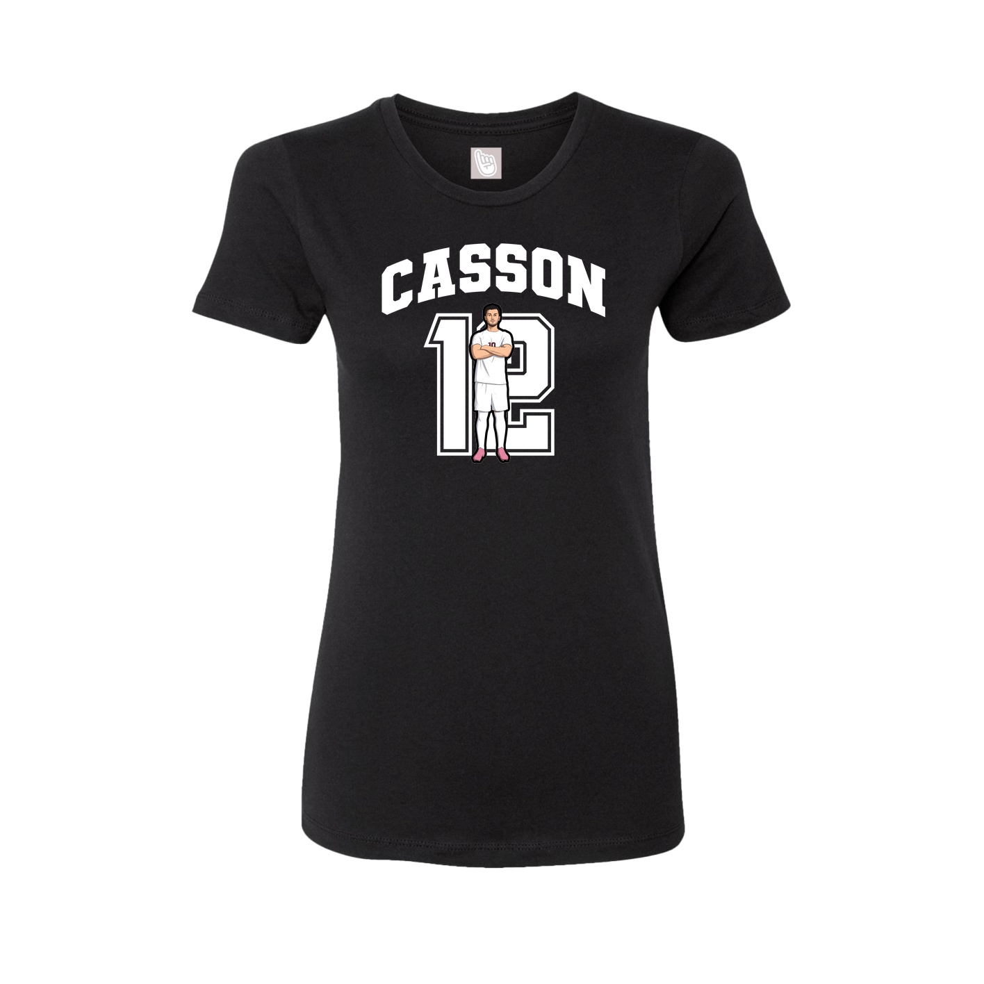 Fitted Women's Tee — Number in Black