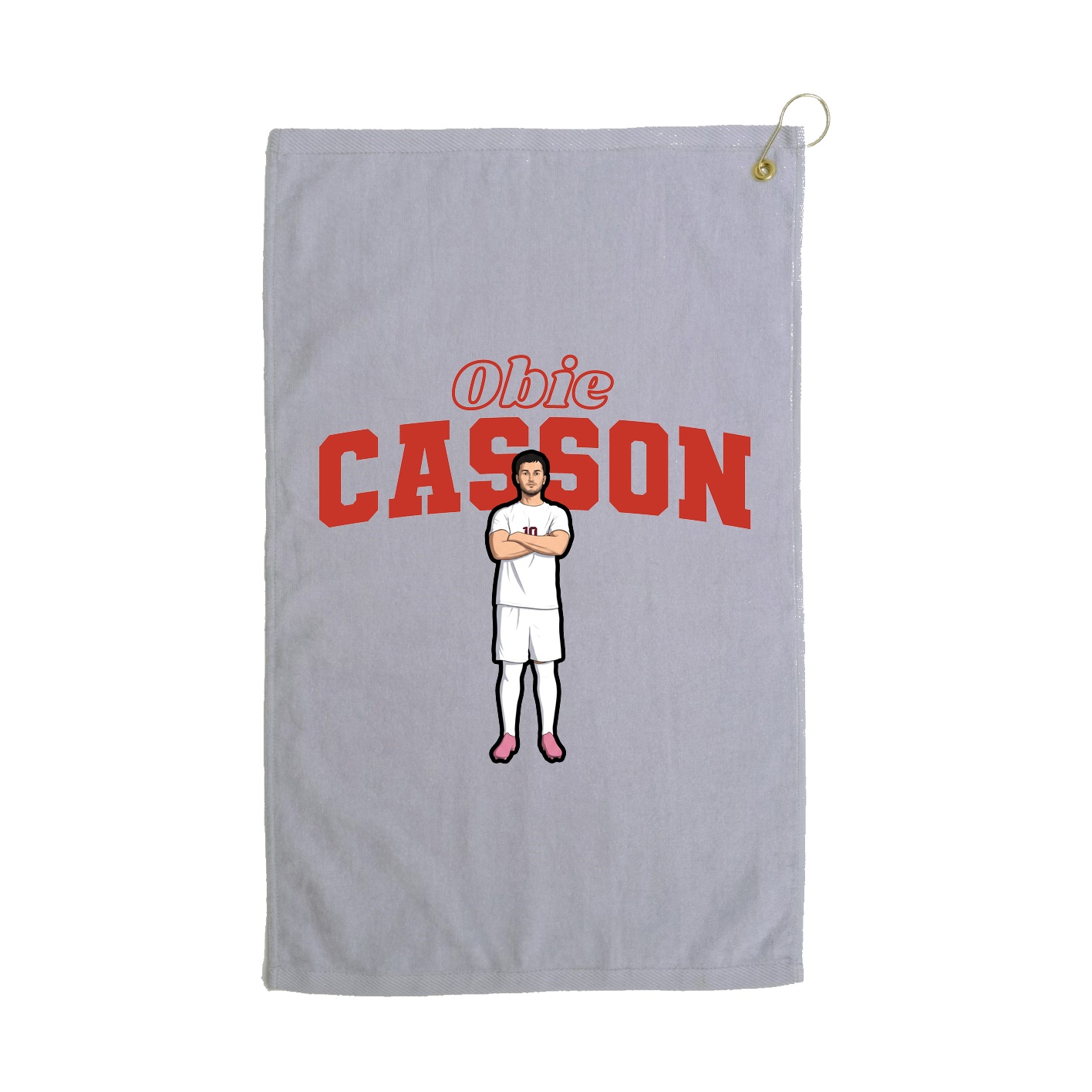 Golf Towel — Name Arch in Grey