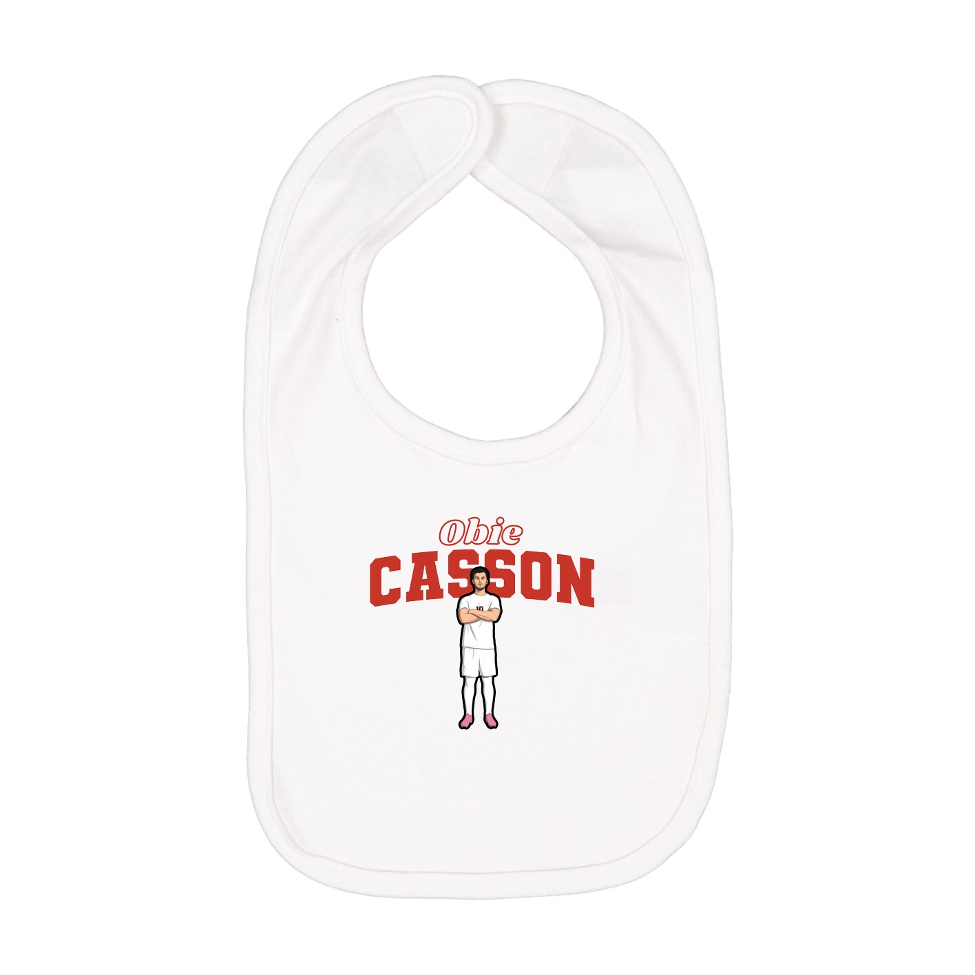 Infant Bib — Name Arch in White