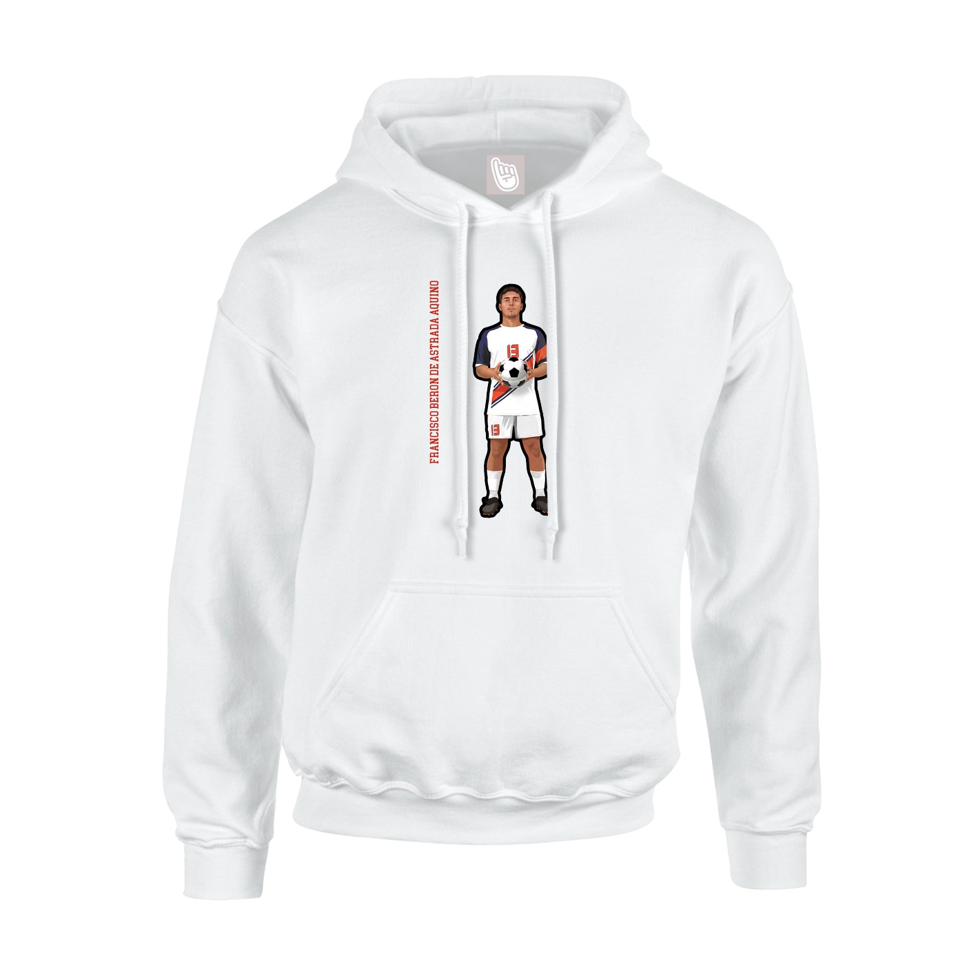 Youth Hoodie — Name Vertical in White