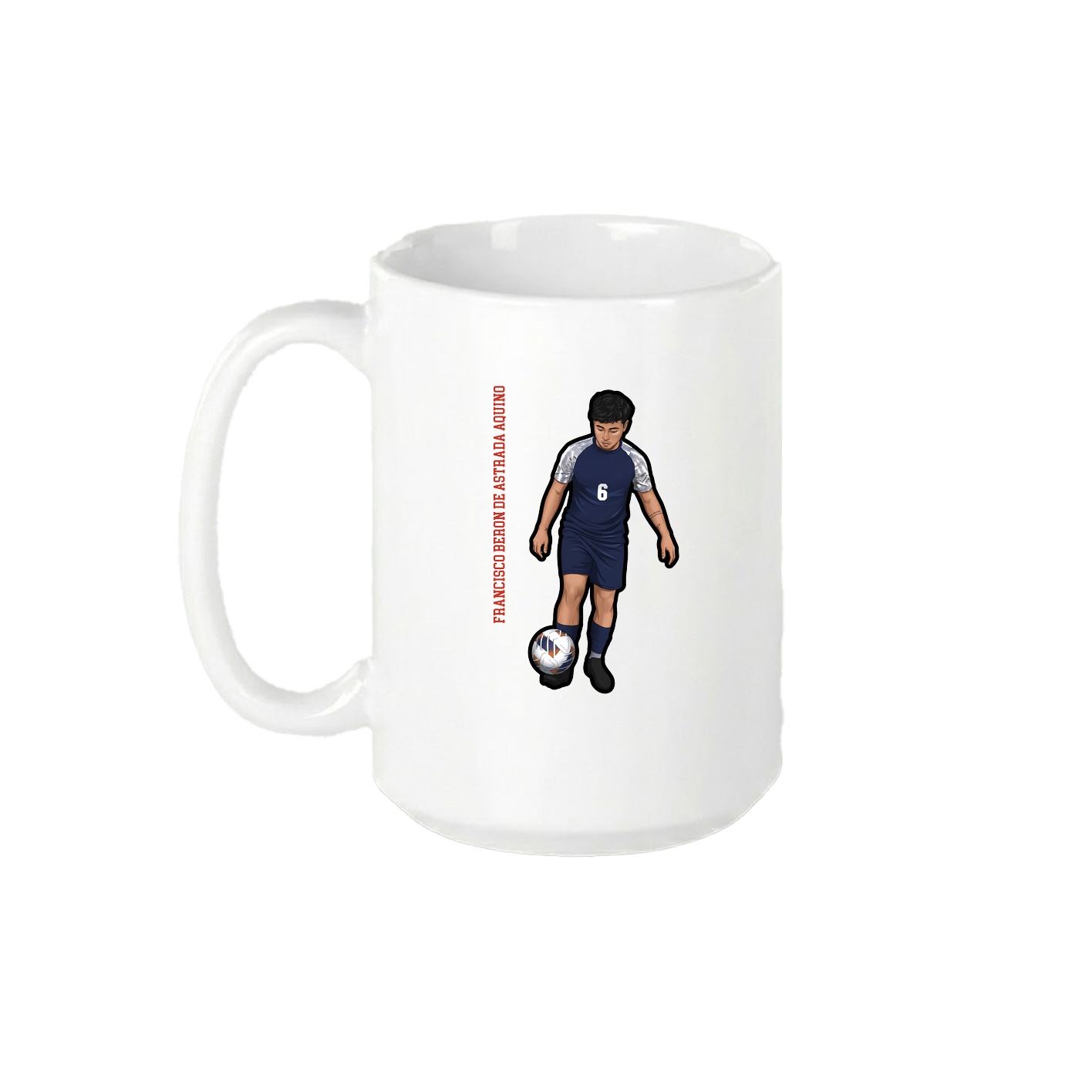 15oz Coffee Mug — Name Vertical in White