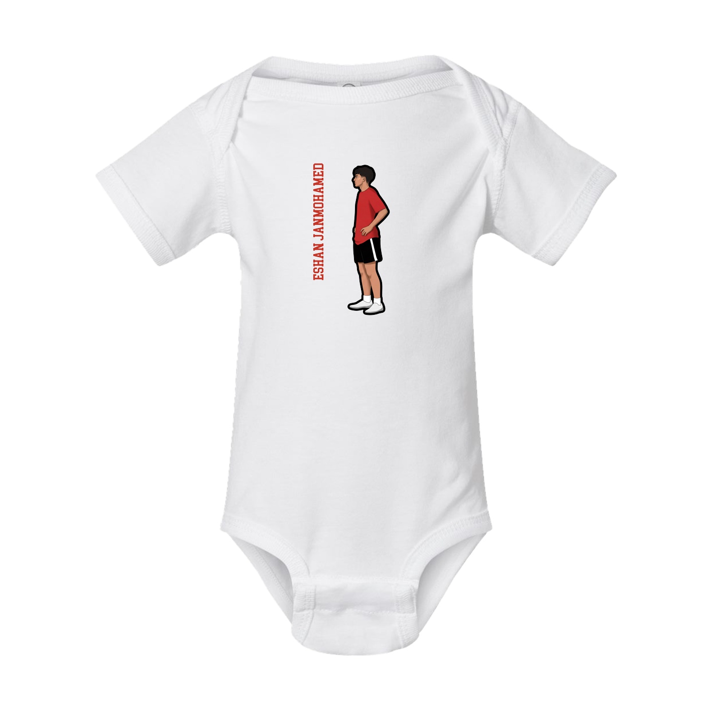 Baby Onesie — Name Vertical in White