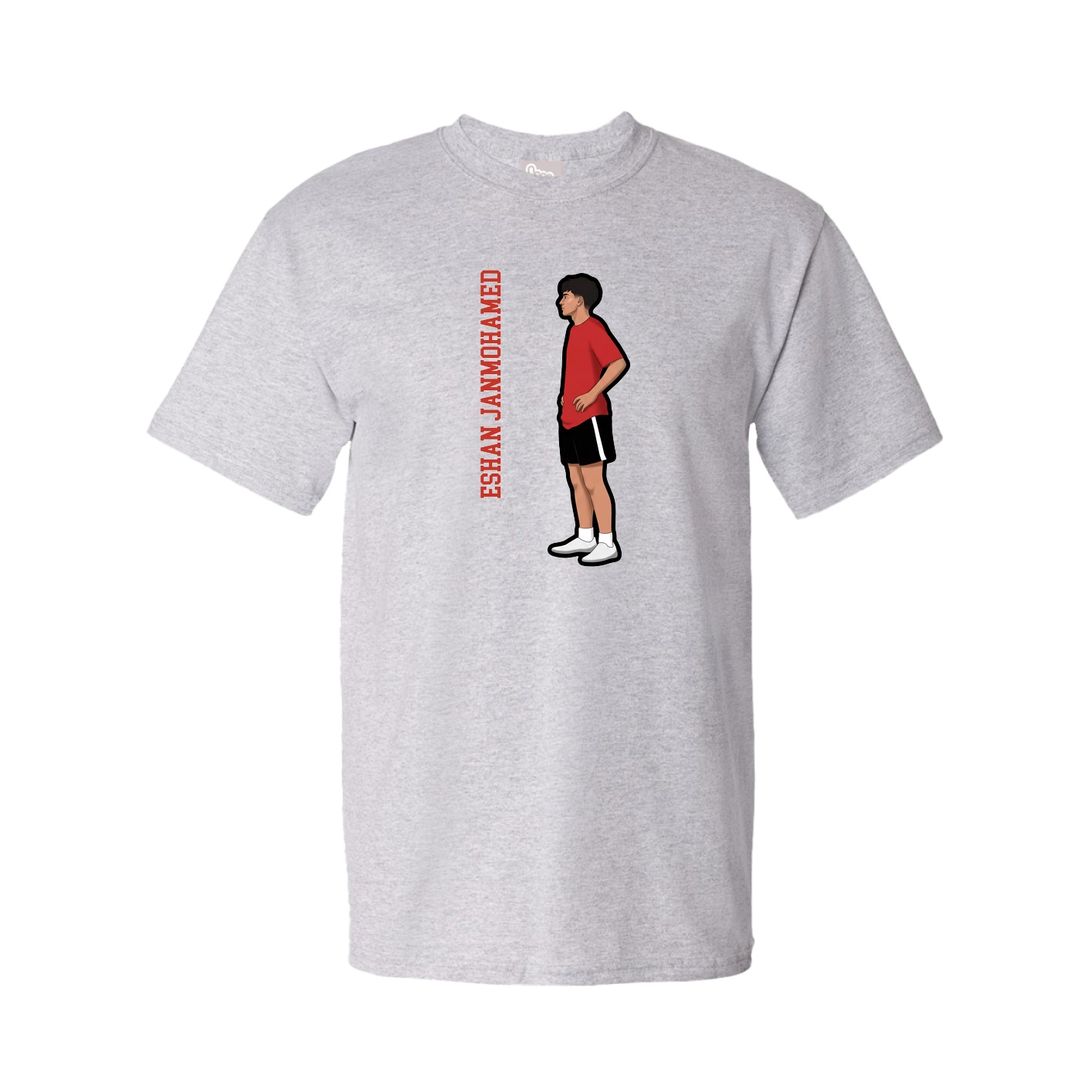 Tee — Name Vertical in Grey