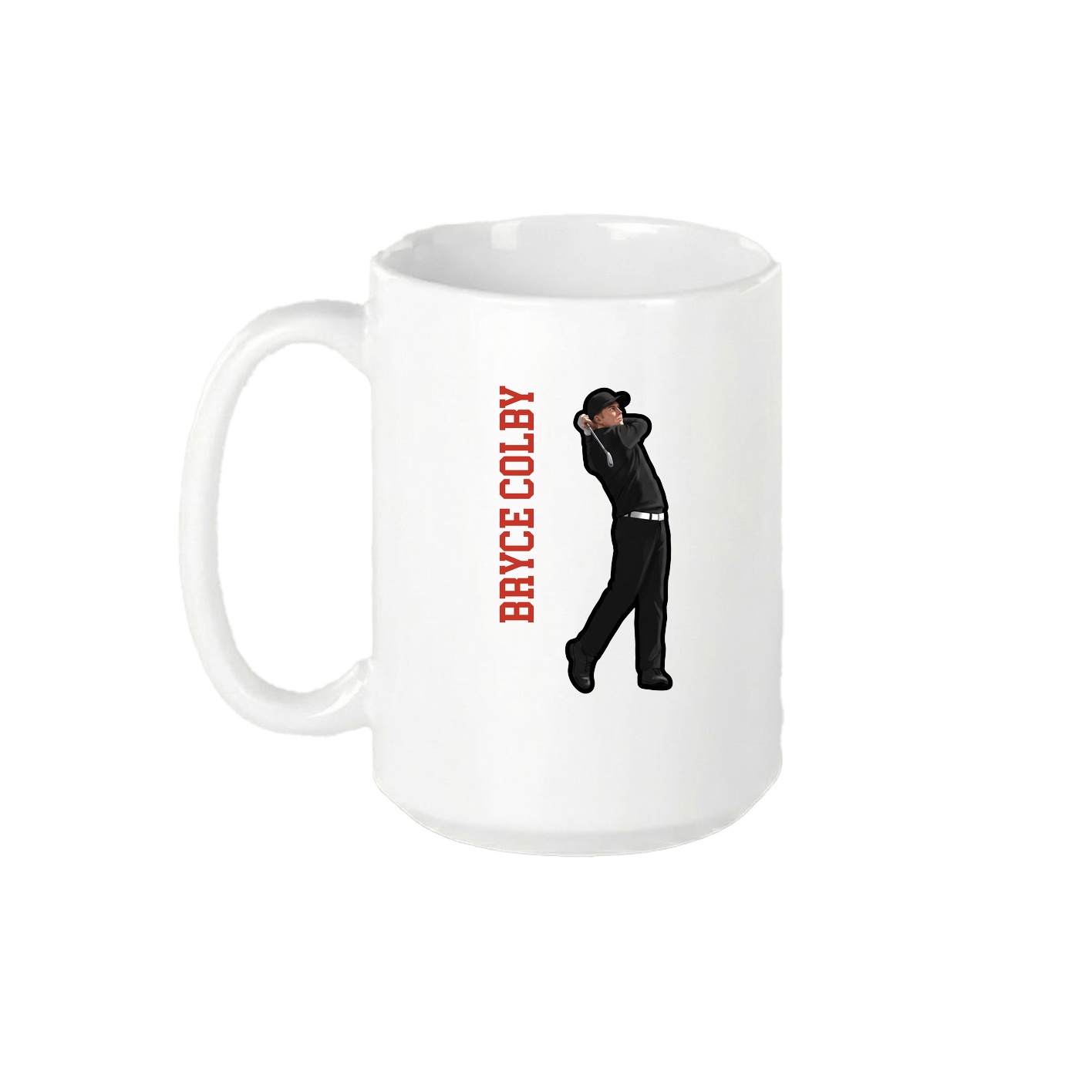 15oz Coffee Mug — Name Vertical in White