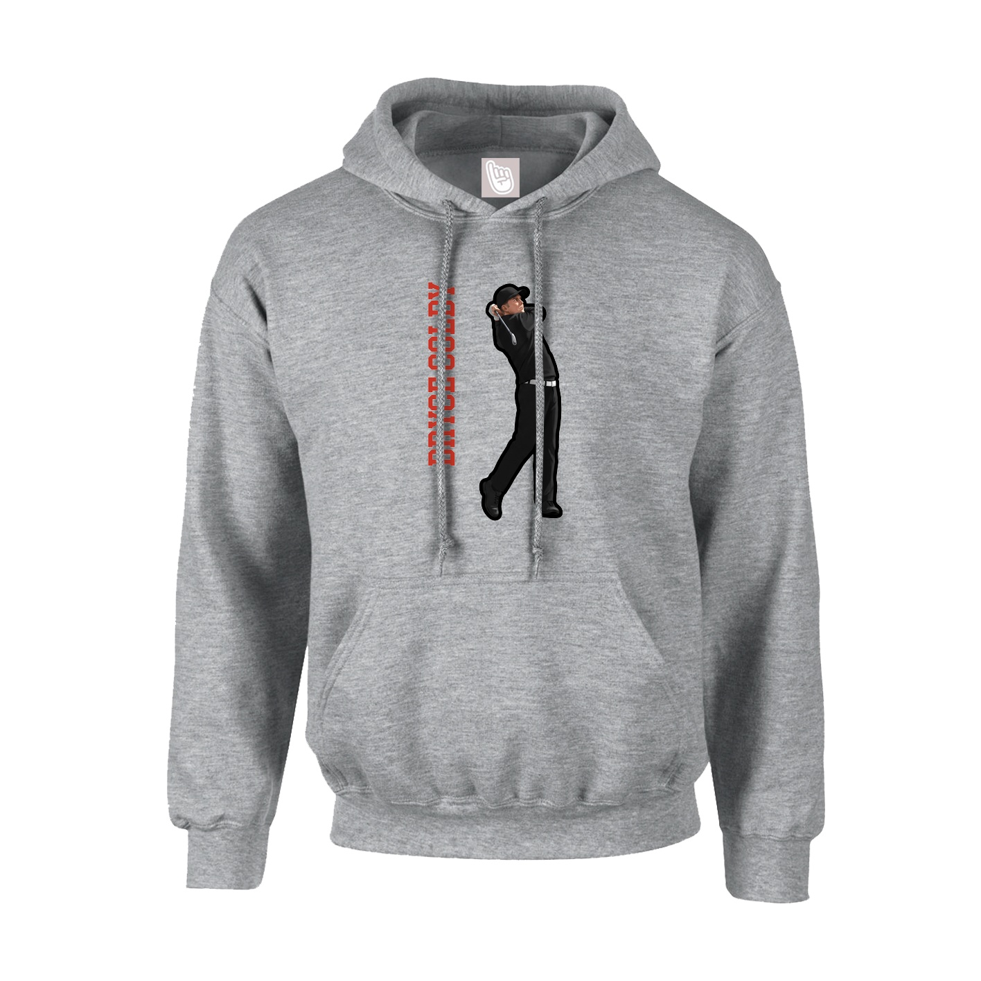 Youth Hoodie — Name Vertical in Grey