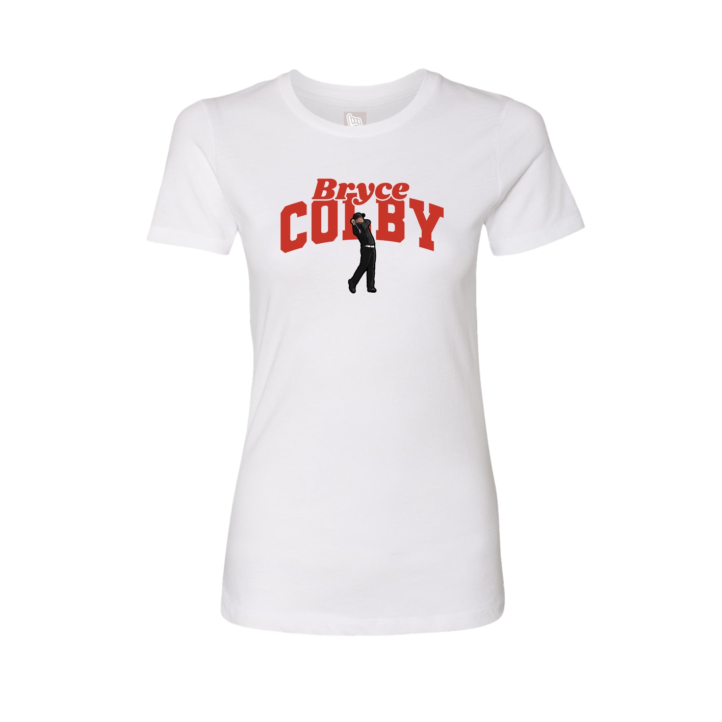 Fitted Women's Tee — Signature Arch in White