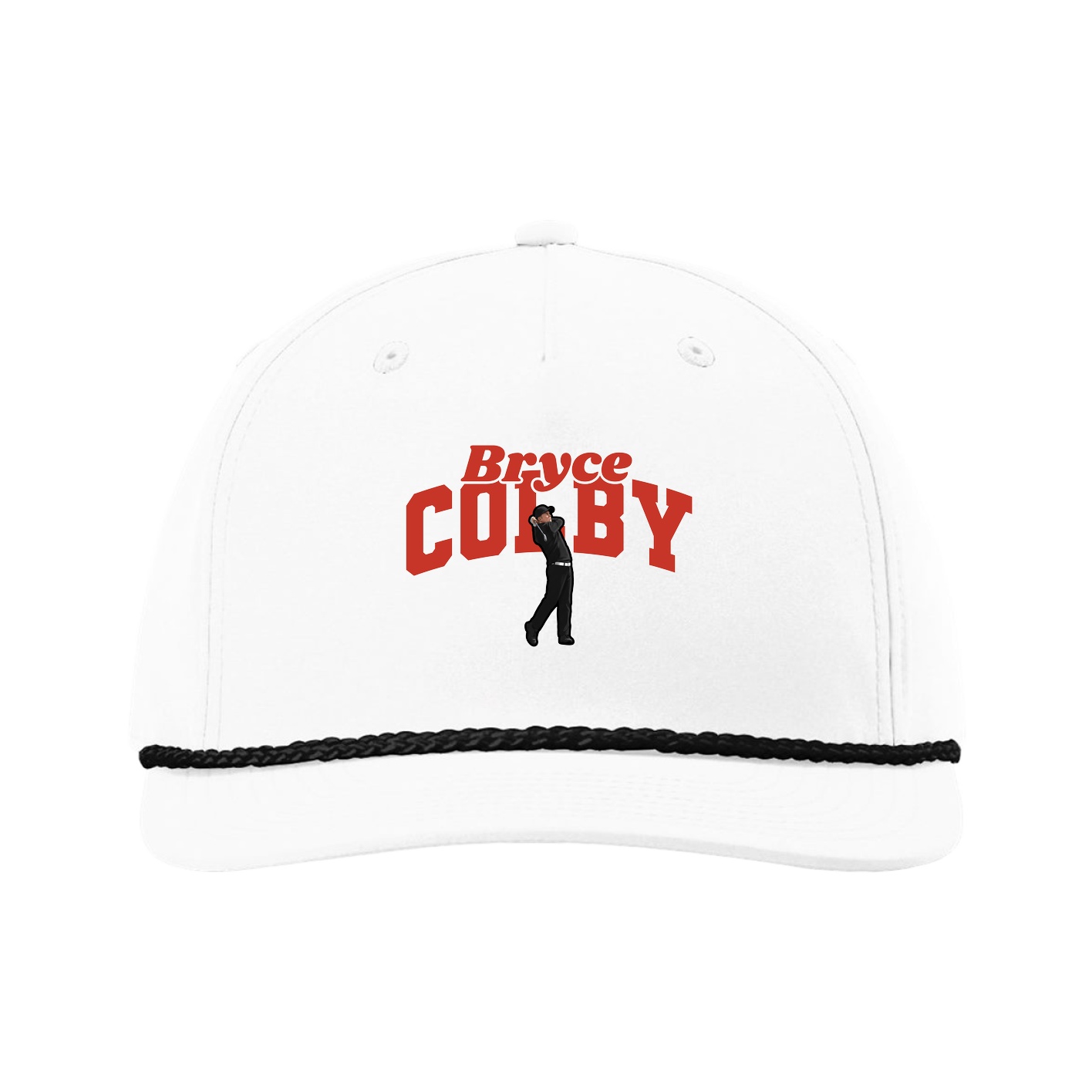 Five-Panel Classic Rope Cap — Signature Arch in White