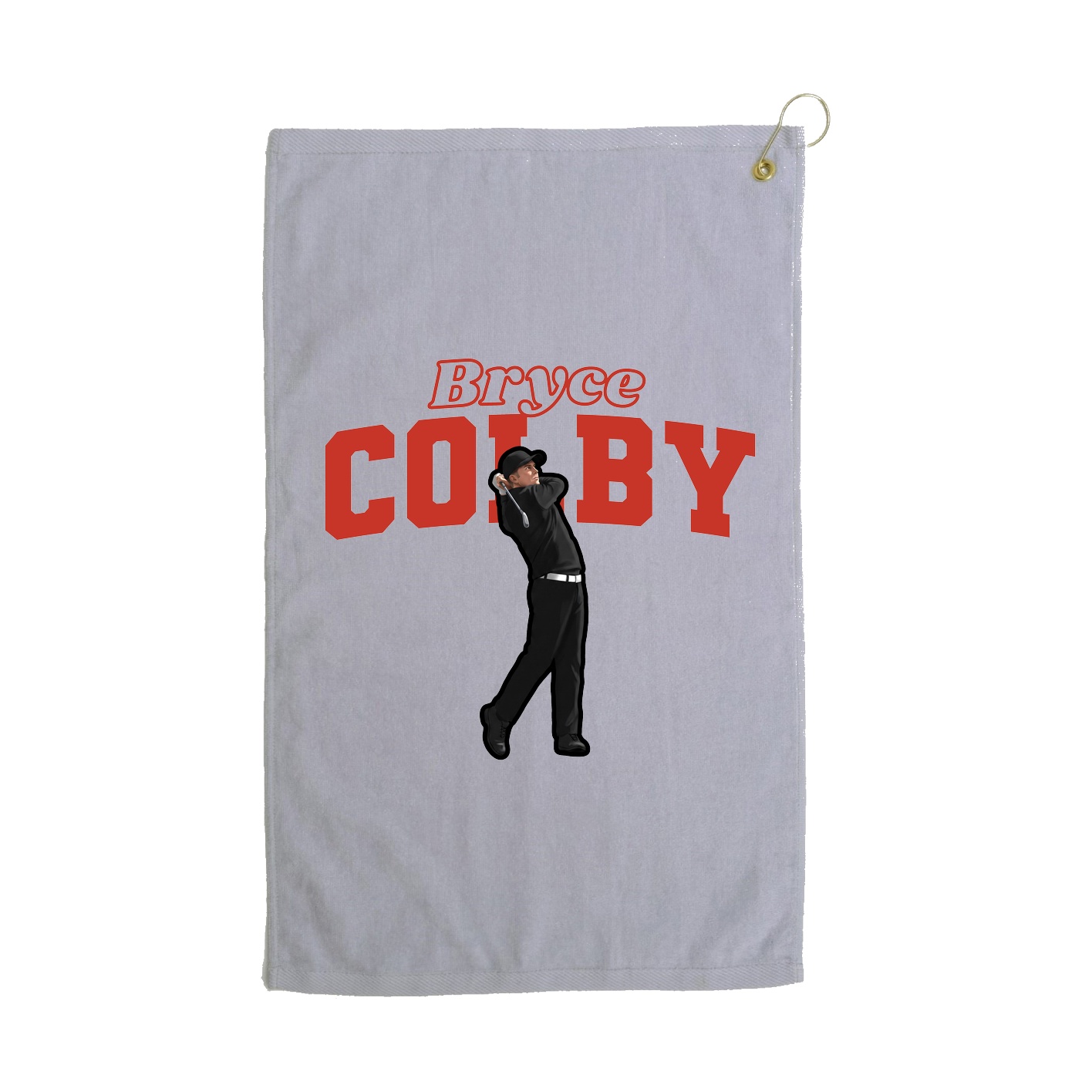 Golf Towel — Name Arch in Grey