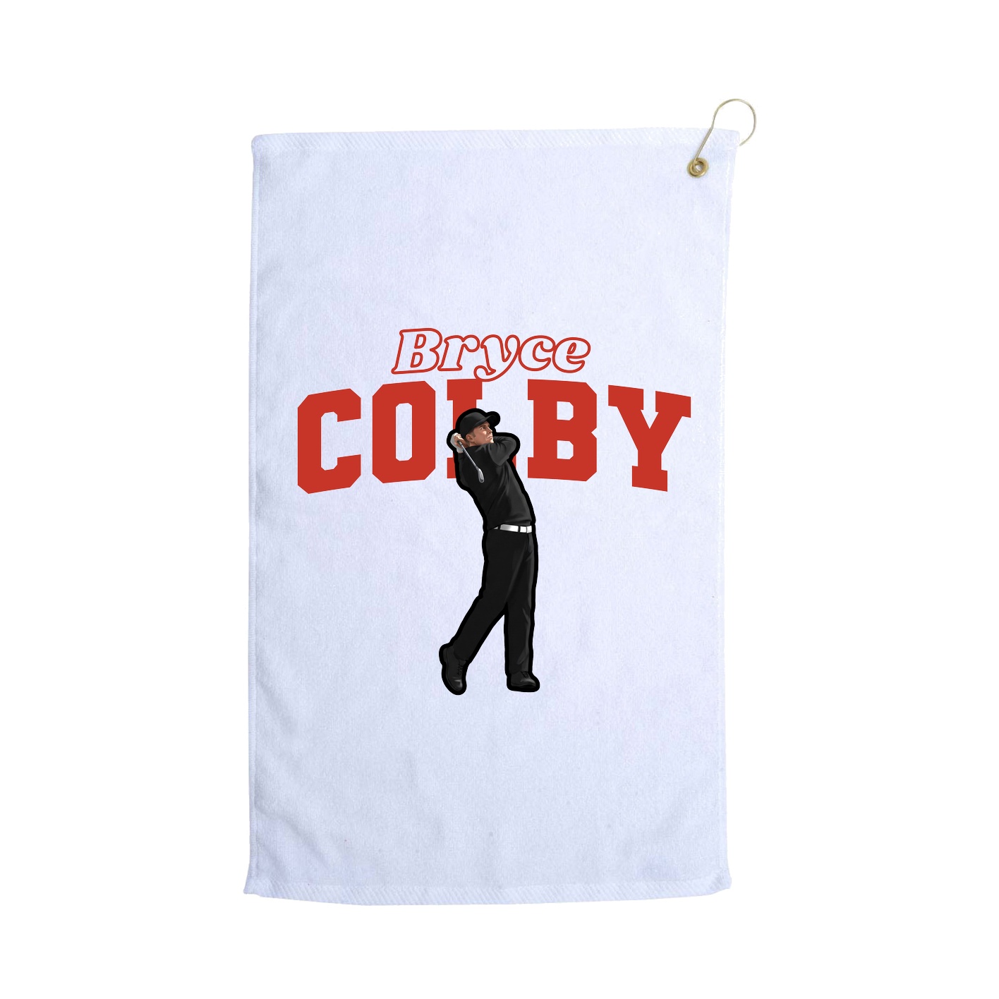 Golf Towel — Name Arch in White