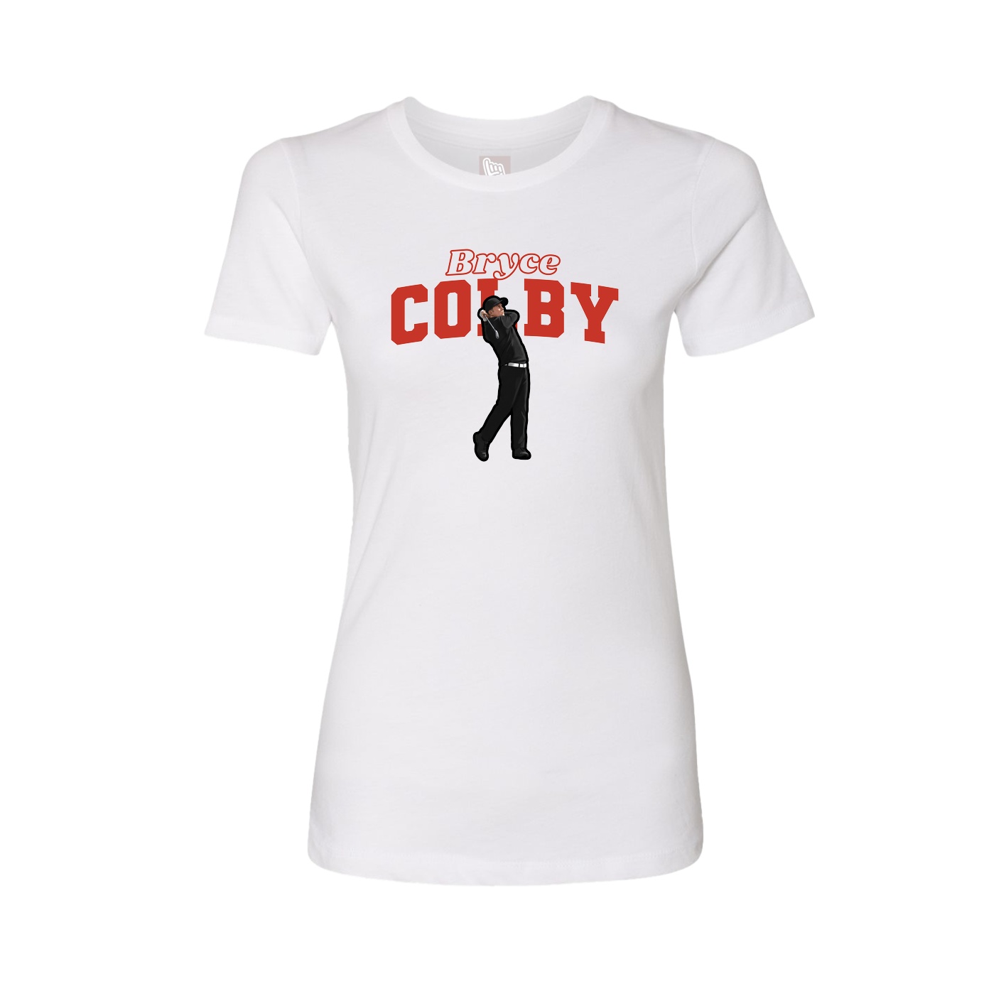 Womens Tee — Name Arch in White