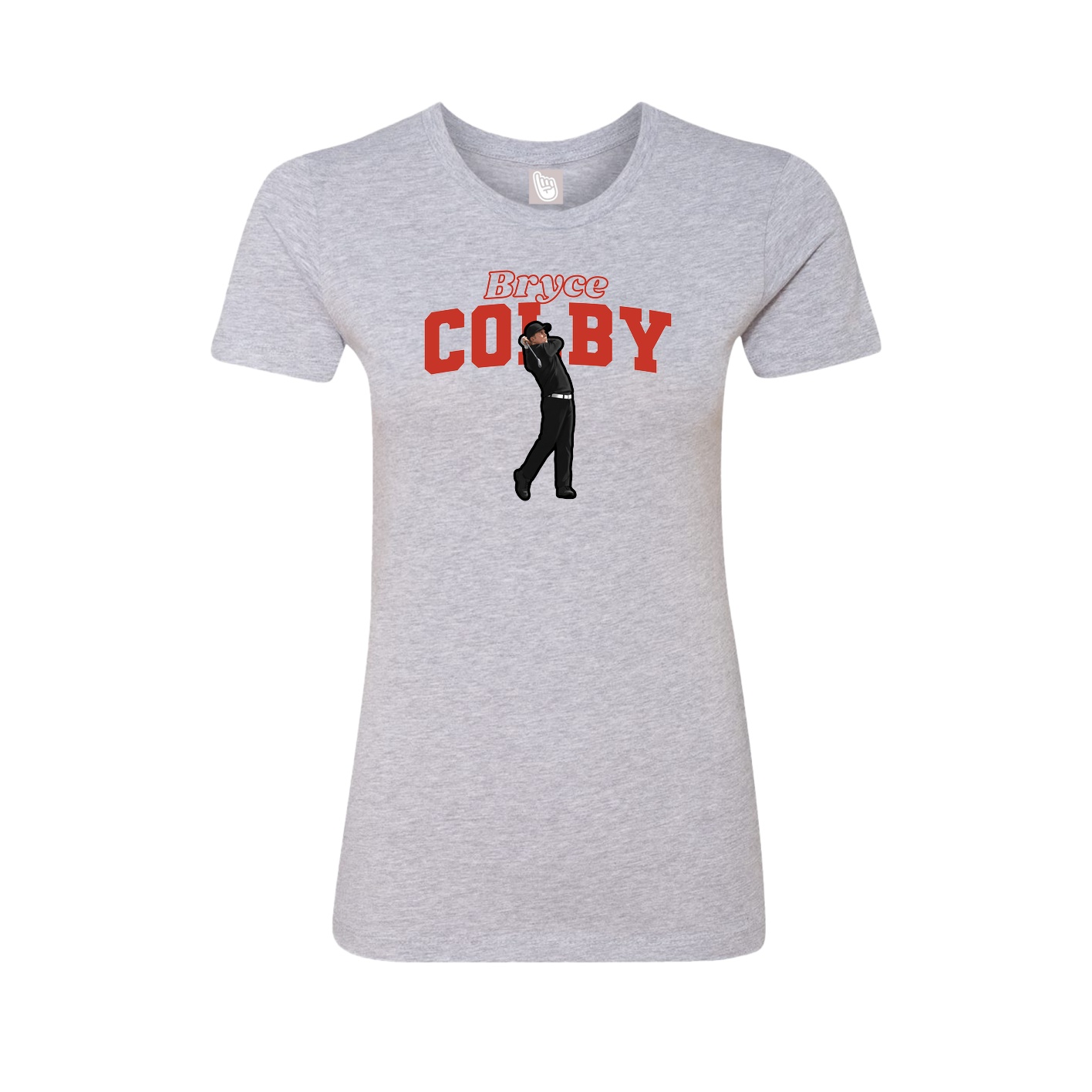 Womens Tee — Name Arch in Grey