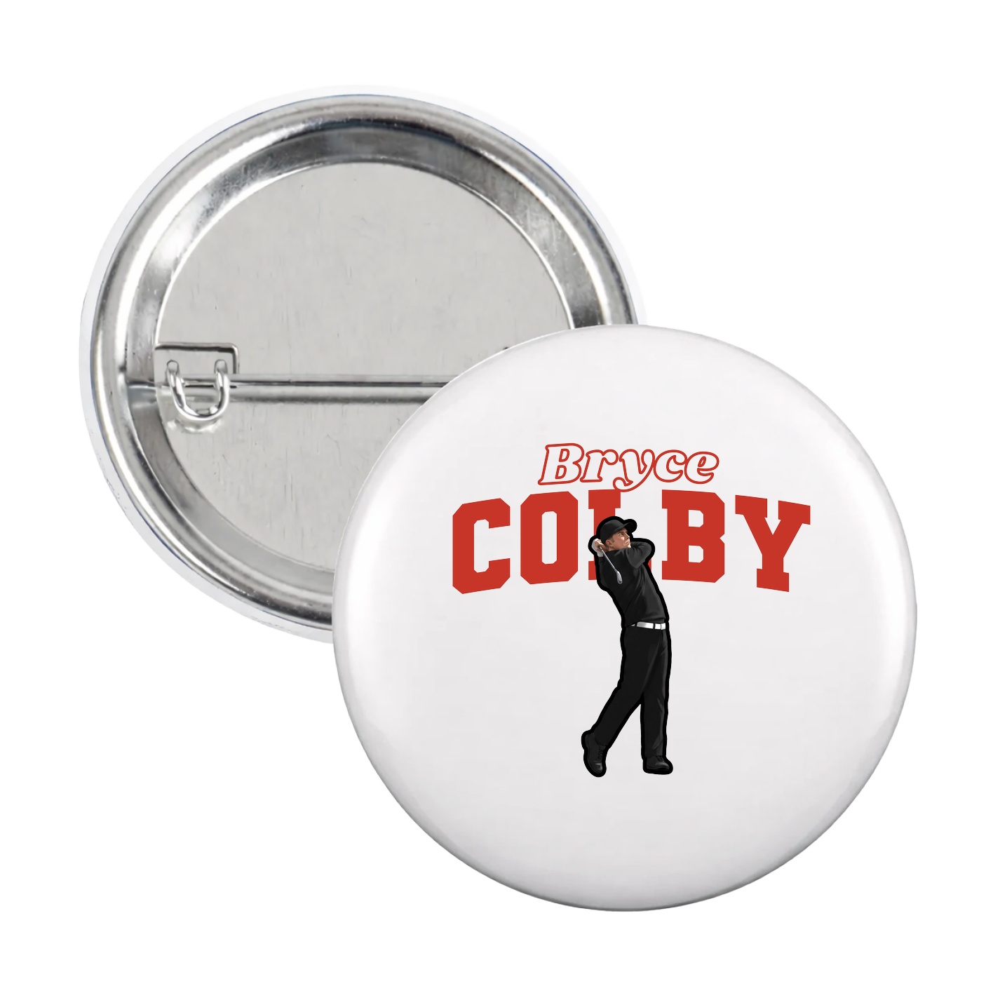 Game Day Button — Name Arch in White