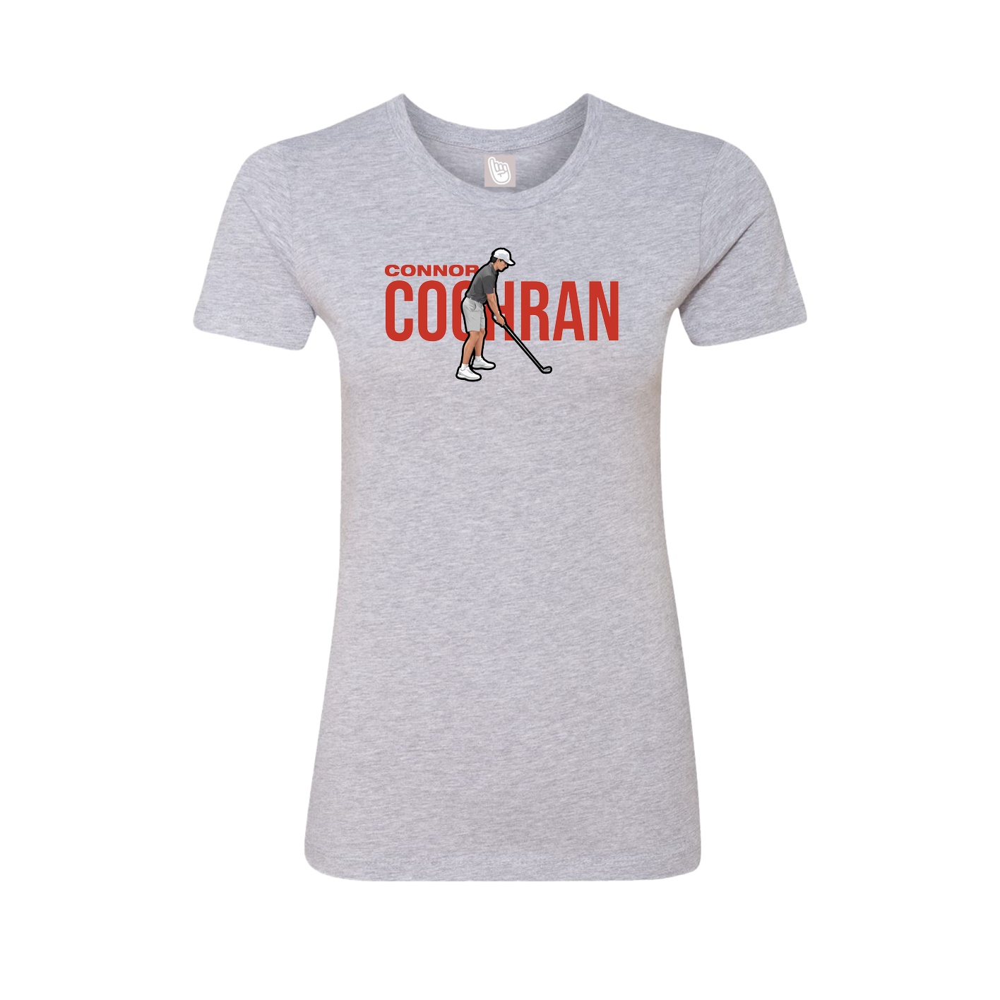 Fitted Women's Tee — Player Name in Grey