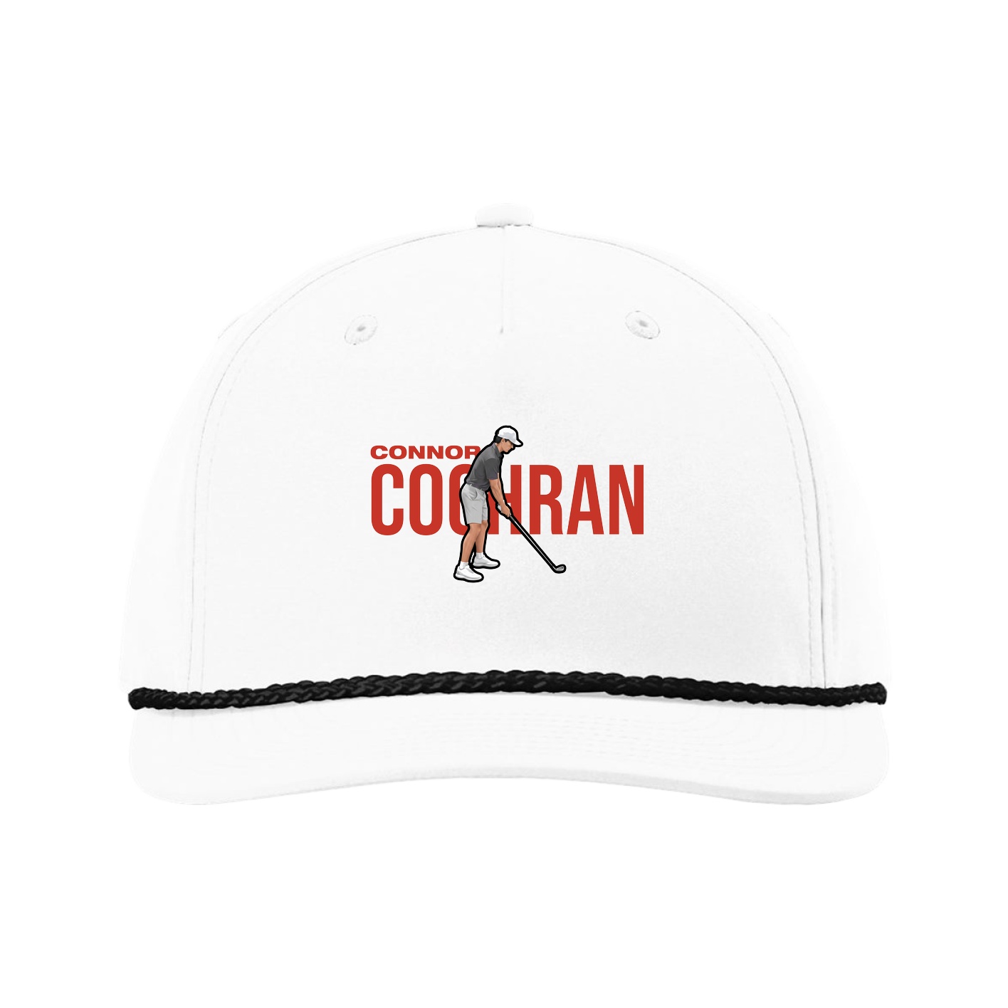 Five-Panel Classic Rope Cap — Player Name in White