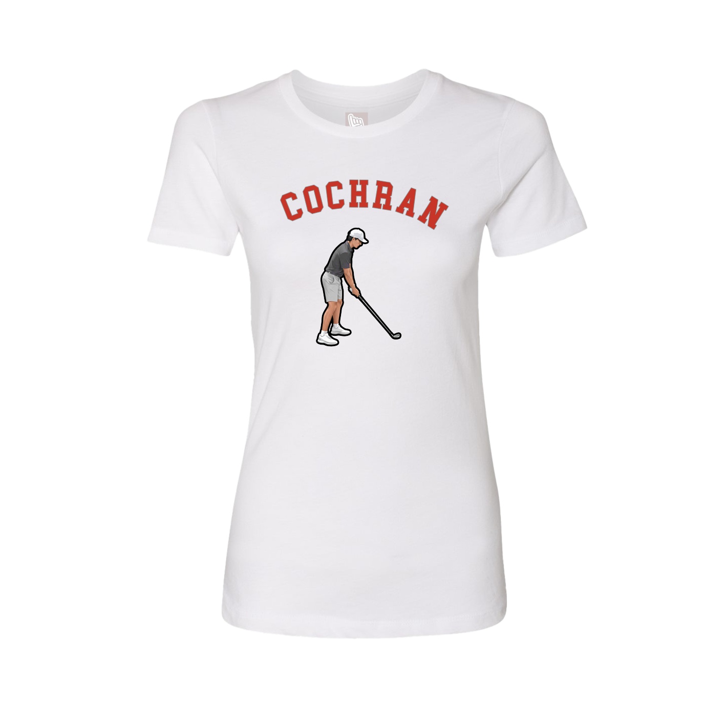 Fitted Women's Tee — Shirsey Arch in White