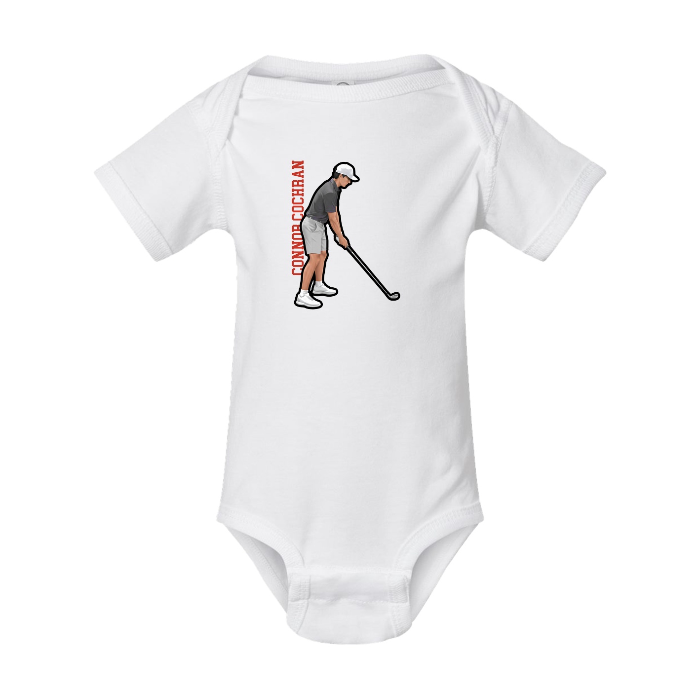 Baby Onesie — Name Vertical in White